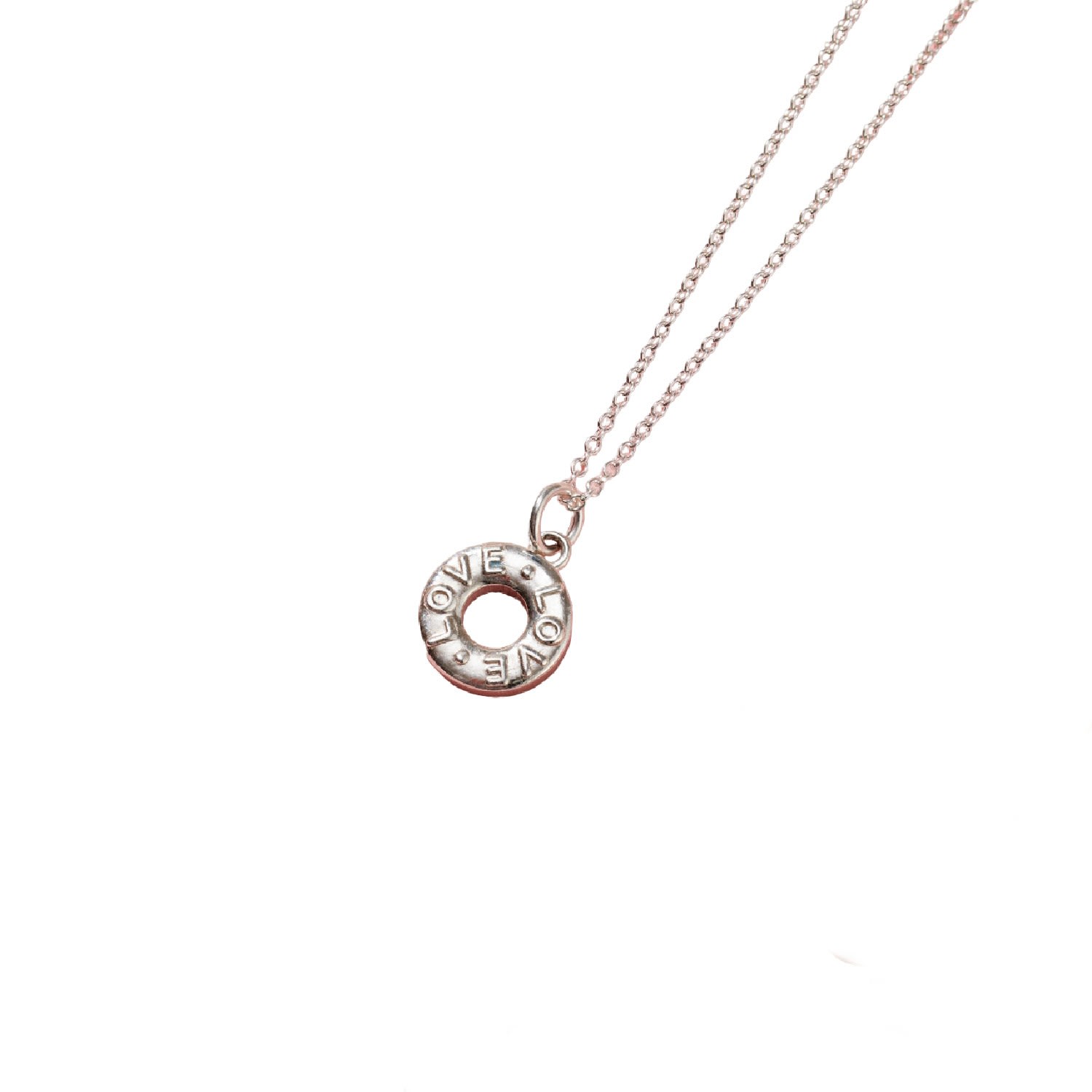 Posh Totty Designs Women's Sterling Silver Love Mint Charm Necklace In Metallic