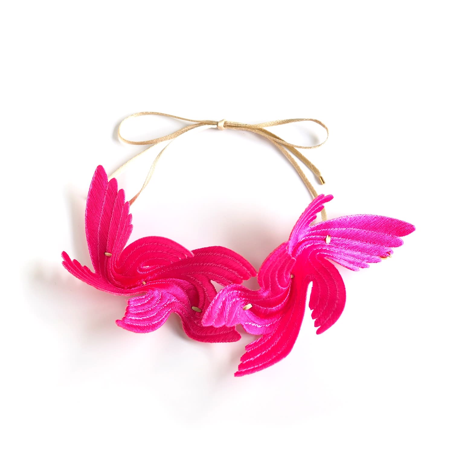 Nana Watanabe Women's Joy Embroidery Necklace - Pink