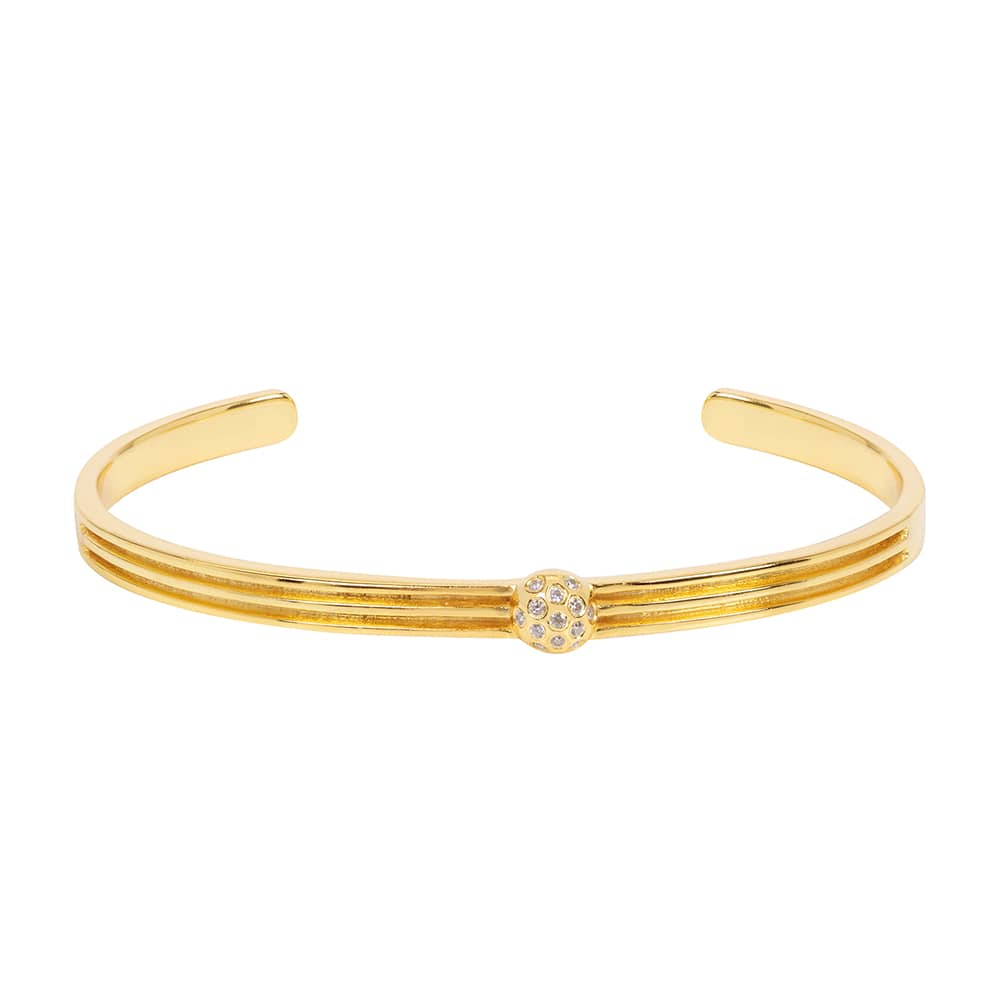Women’s Athena Gold Cuff Bracelet With Lab Grown Diamonds Amadeus