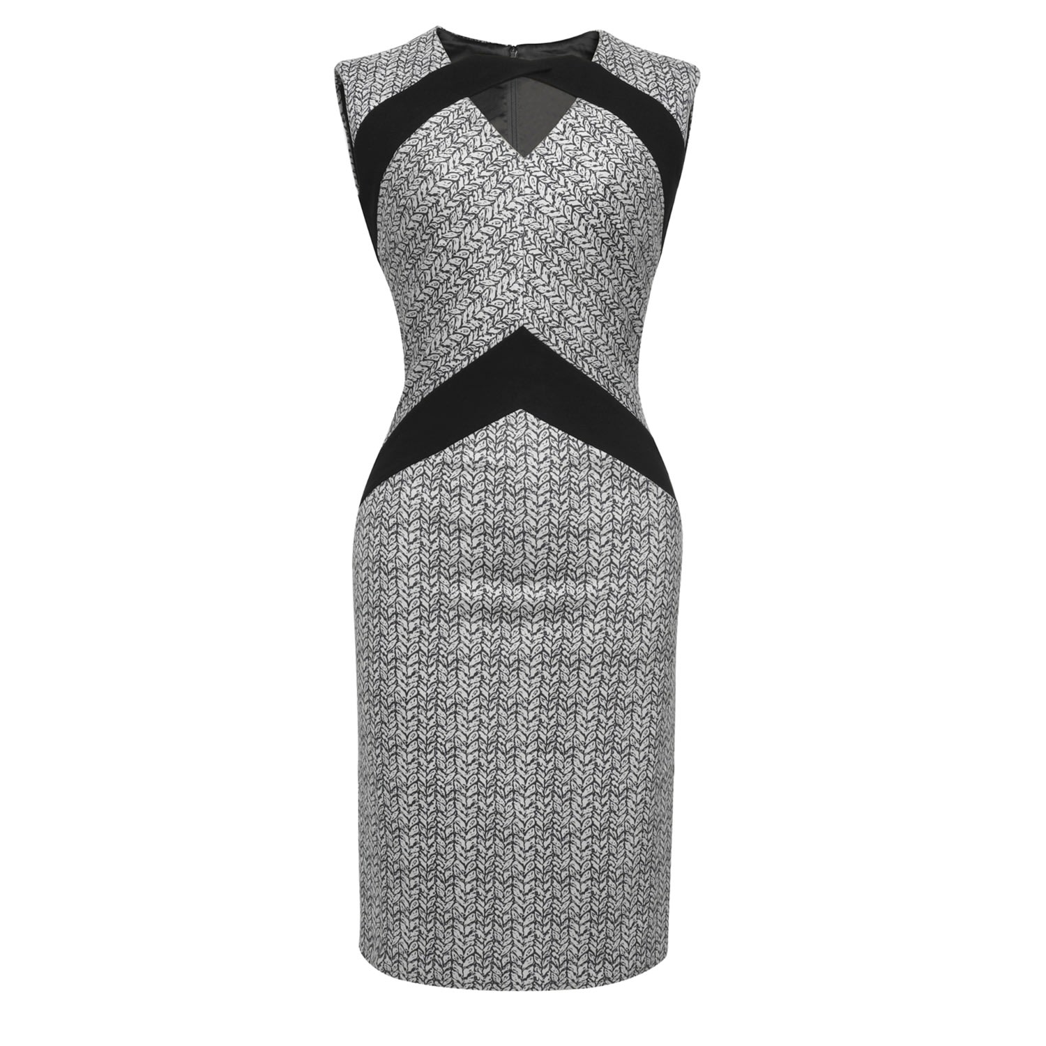 Smart And Joy Women's Grey Tailored Printed Suede Dress In Grey