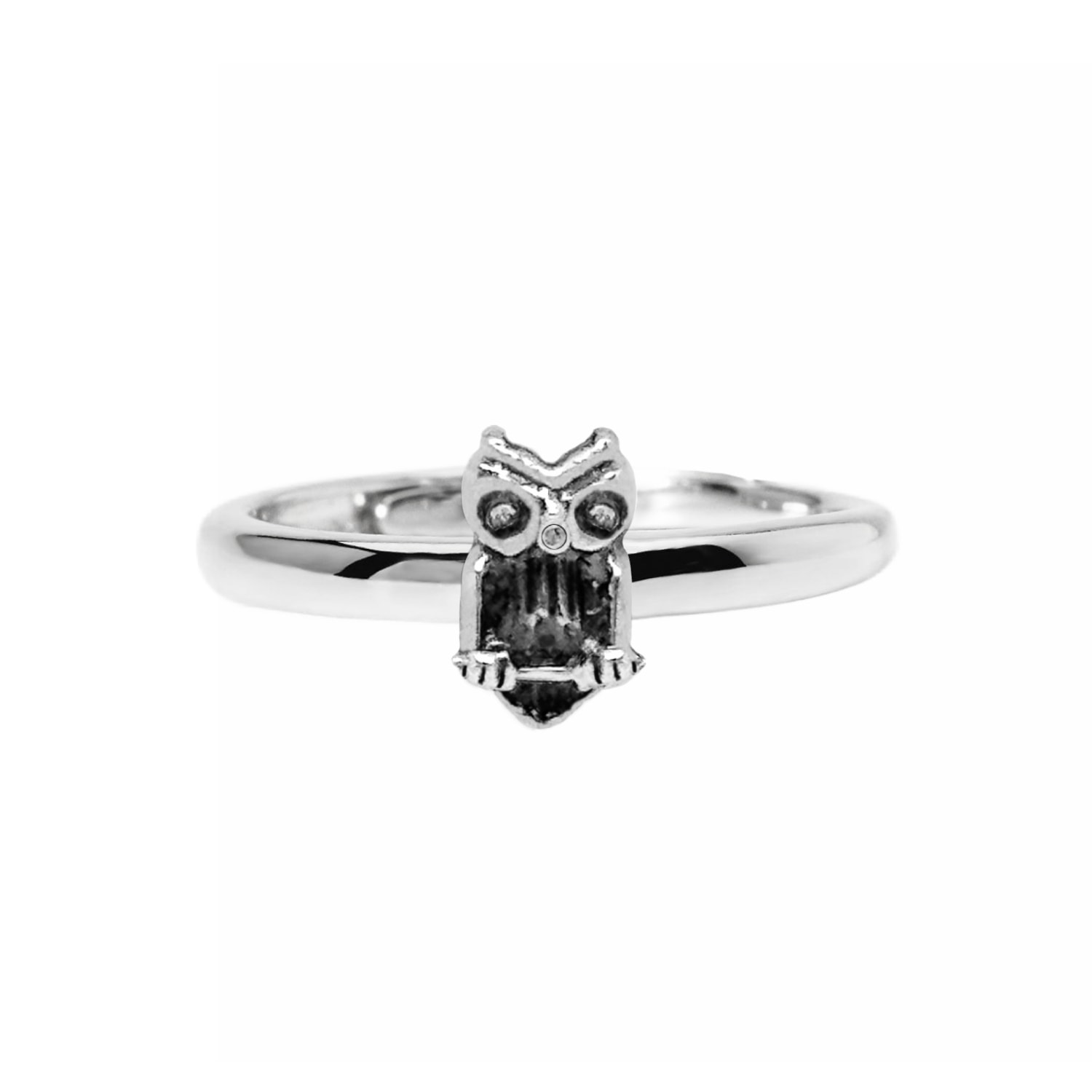Unaloe Women's Elegant Sterling Silver Owl Ring