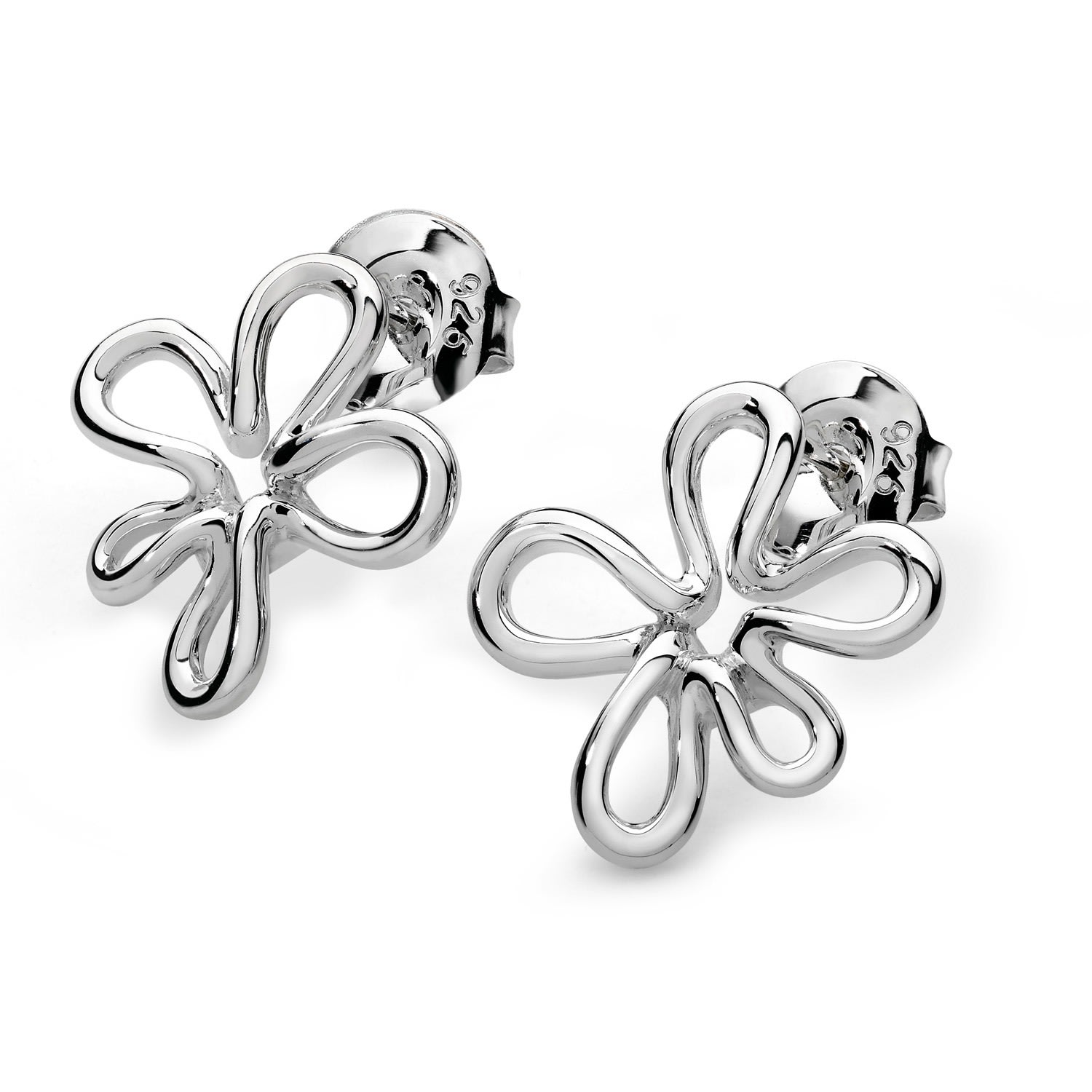Lucy Quartermaine Women's Silver Large Open Splash Studs