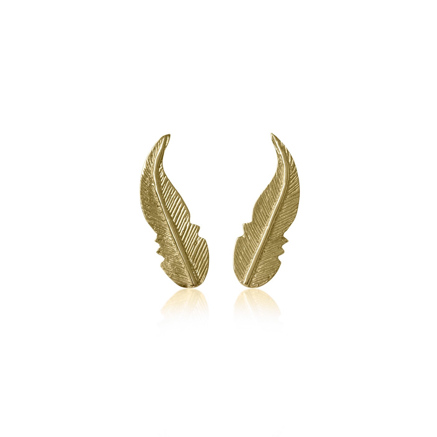 Women’s Gold Earrings Feather Sophie Simone Designs