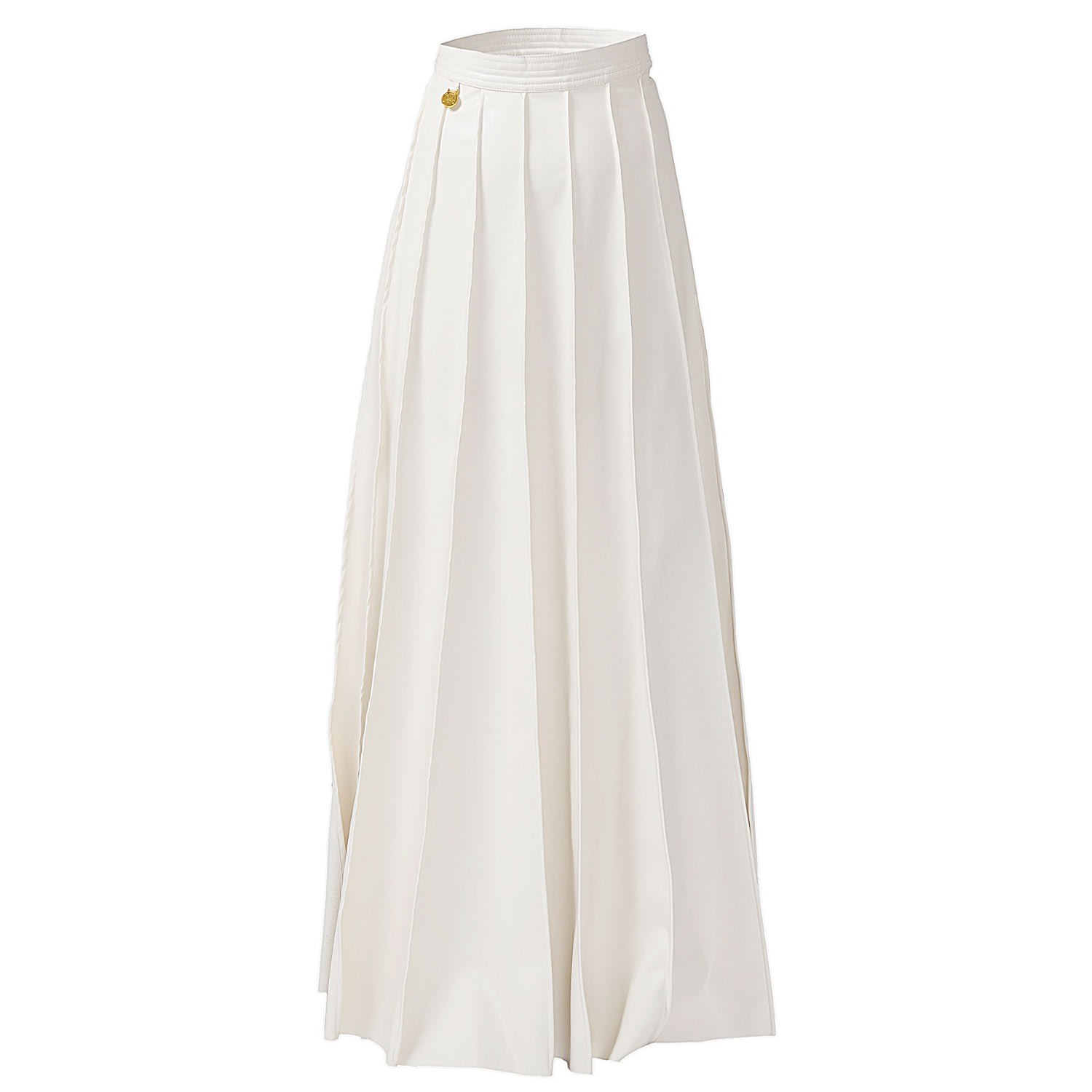 Women’s Solace - Vegan Leather Pleated Maxi Skirt White Small Kargede