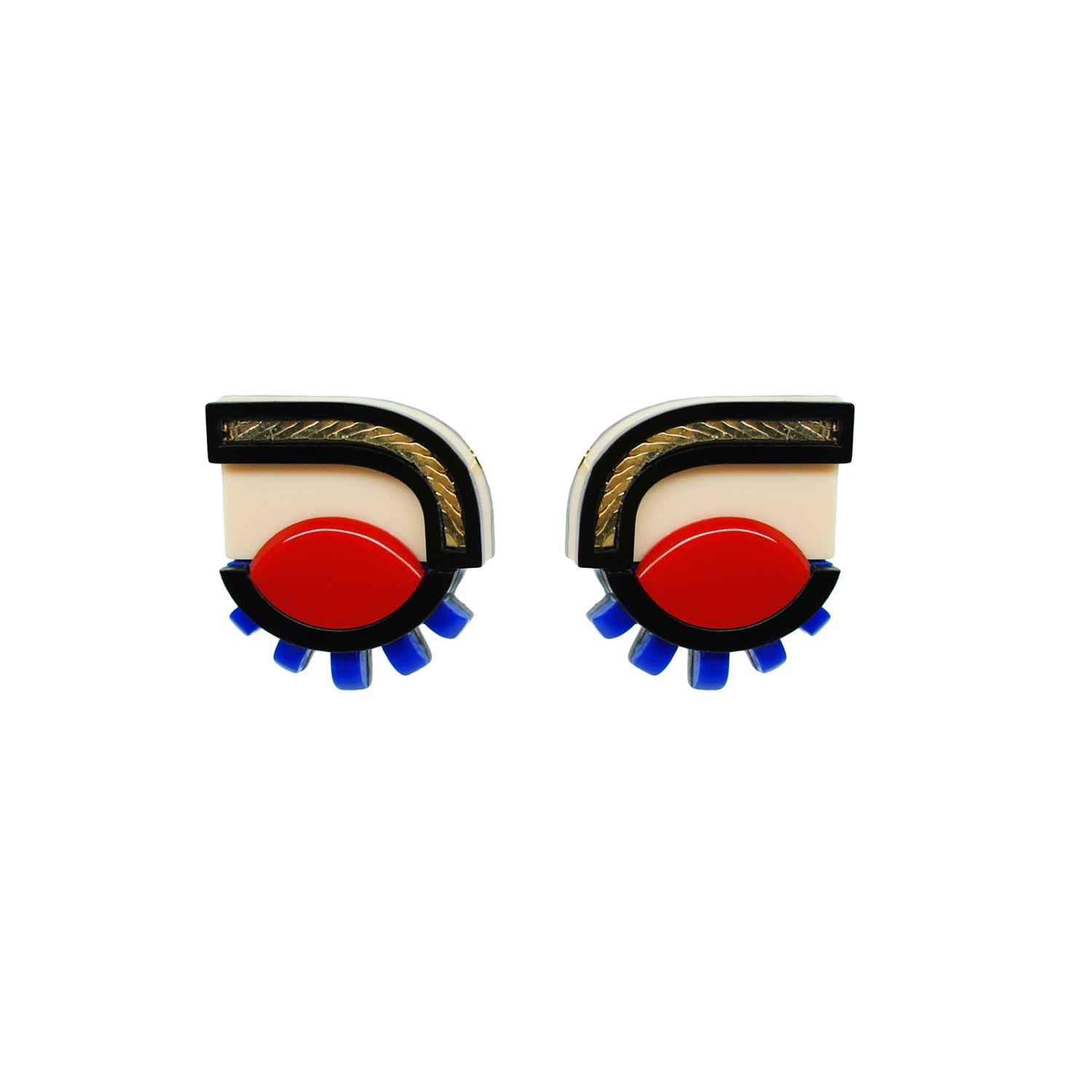 Gissa Bicalho Women's Handmade Acrylic Earring Short Eyes In Neutral