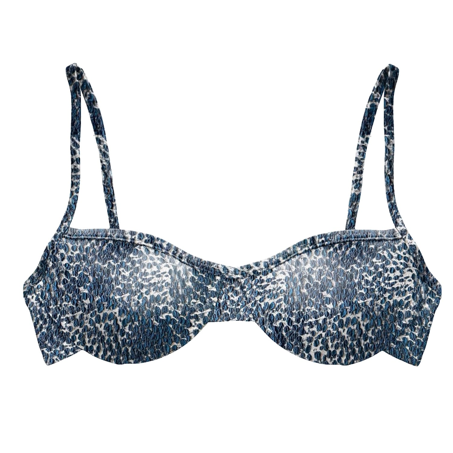 Blackbough Swim Women's Blue Fiona Underwire Top / Snow Leopard Jacquard In Blue