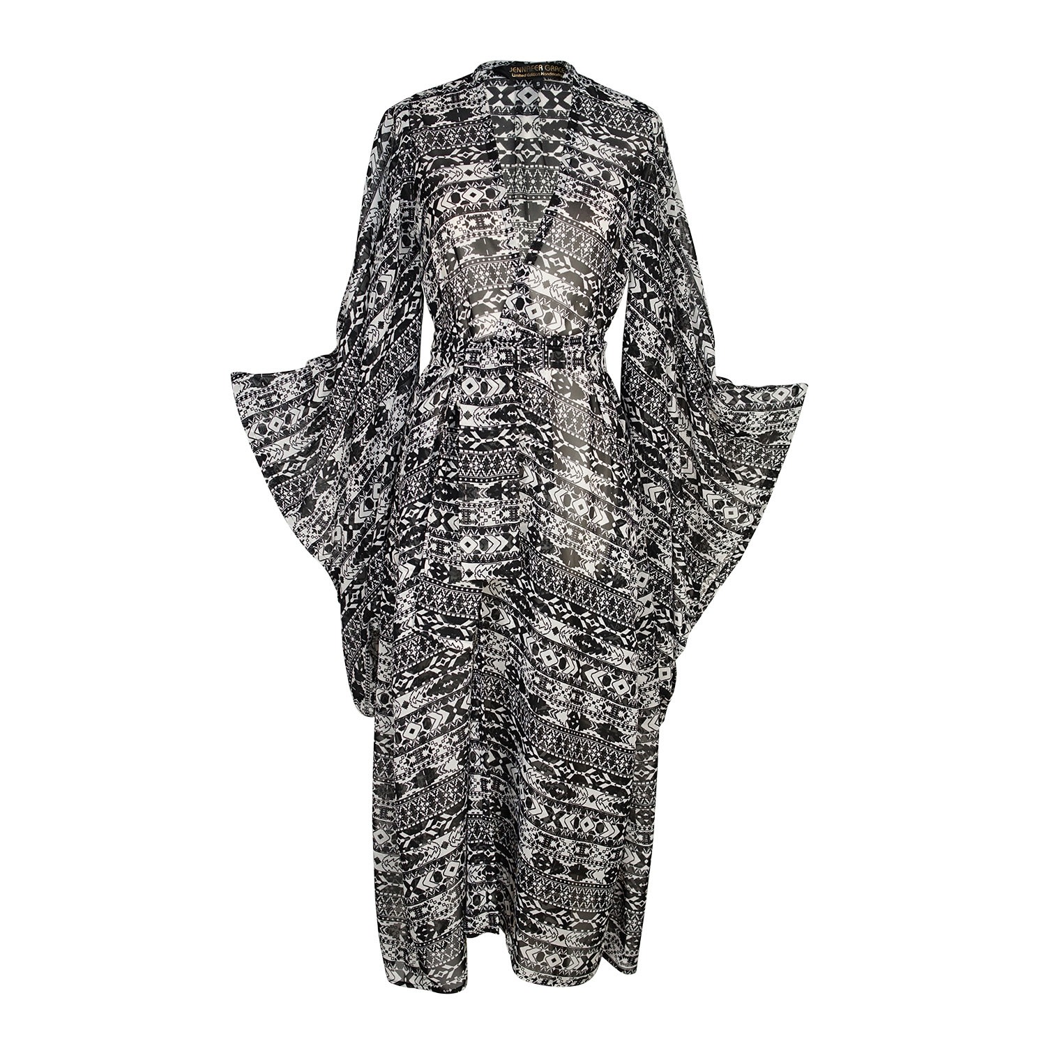Jennafer Grace Women's Octavia Kimono In Black/white