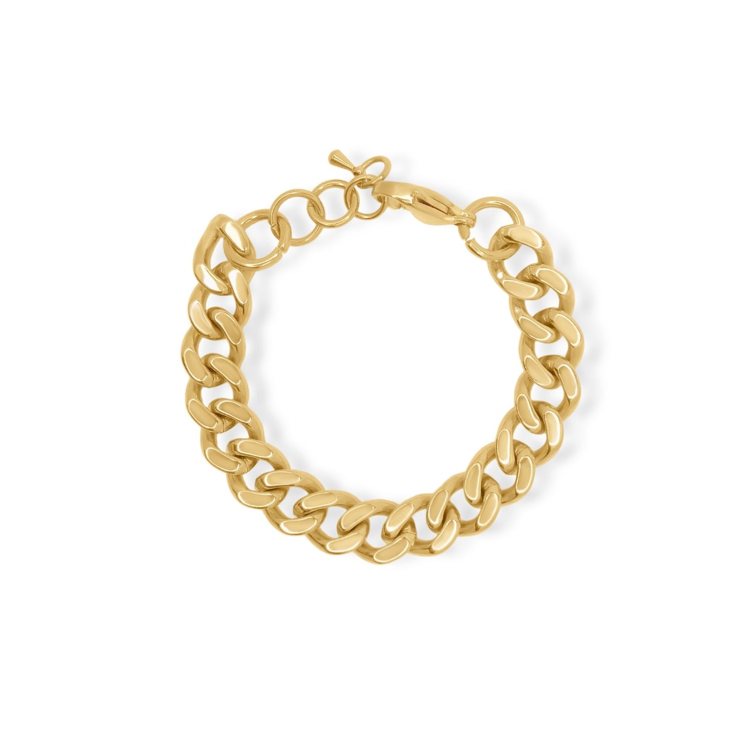 Viea Women's Gold Sage Statement Cuban Chain Link Bracelet