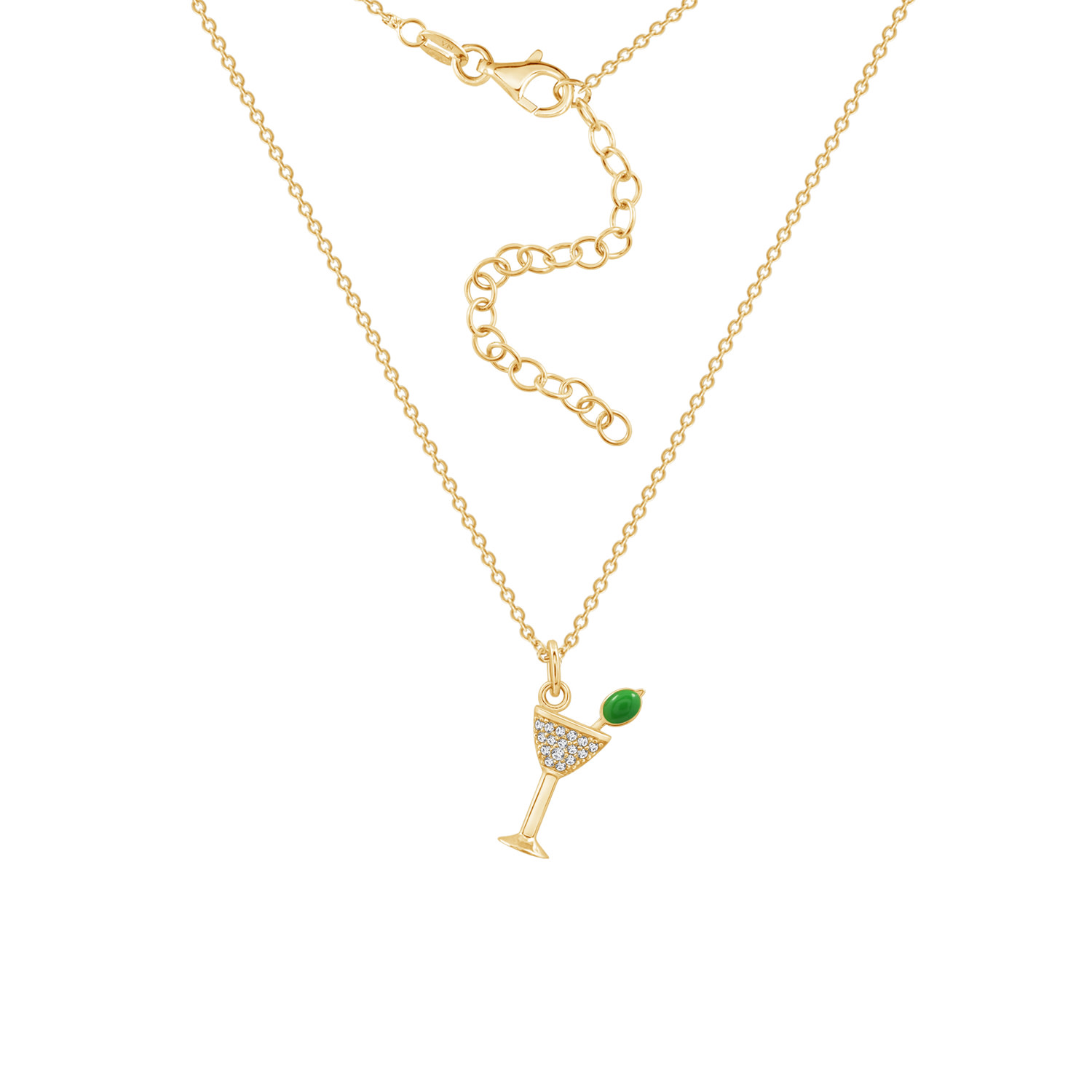Women's Gold Diamonbliss Marilyn Monroe Martini Glass Necklace