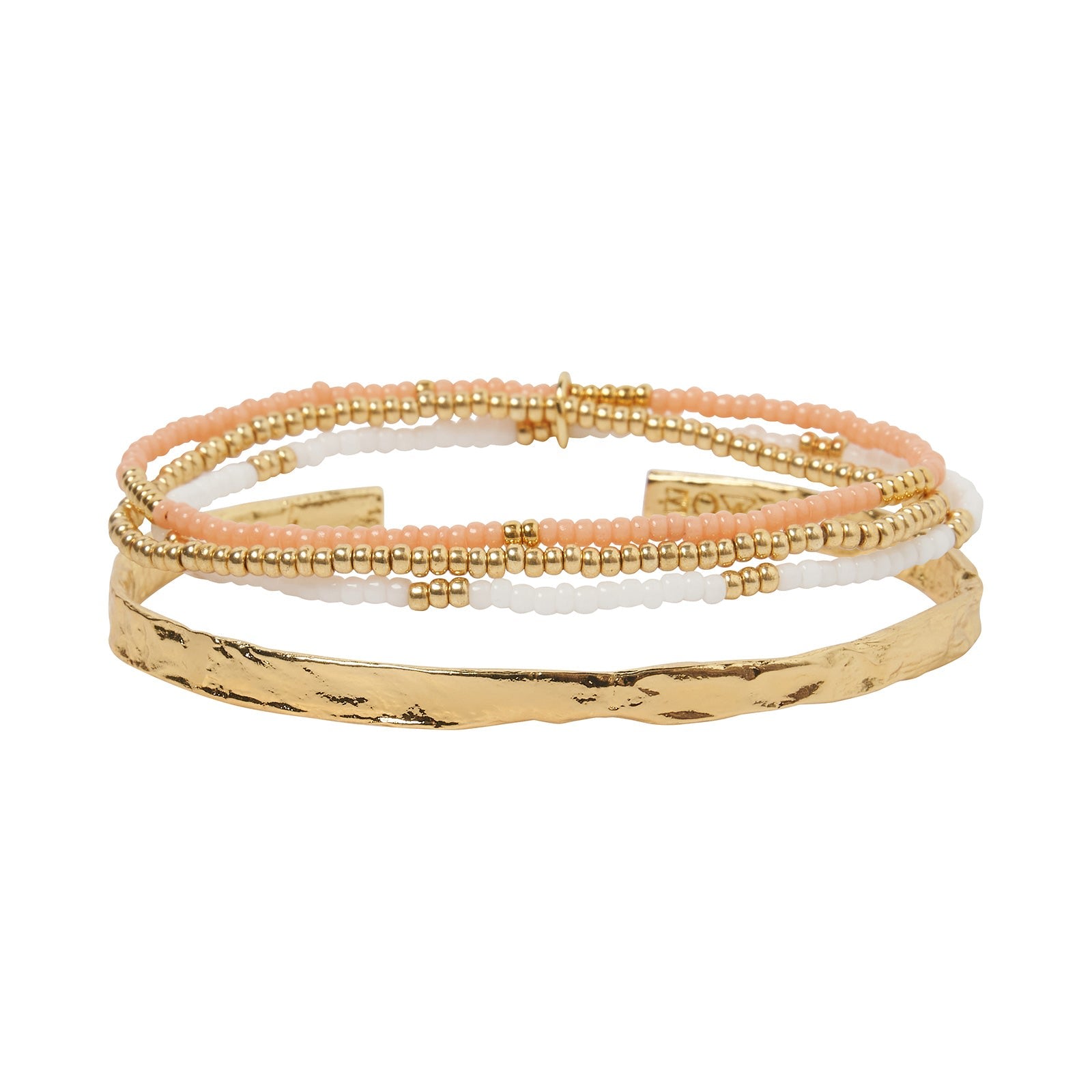 Women’s Gold / Pink / Purple Sunshine Bracelet Stack - Coral Arms of Eve