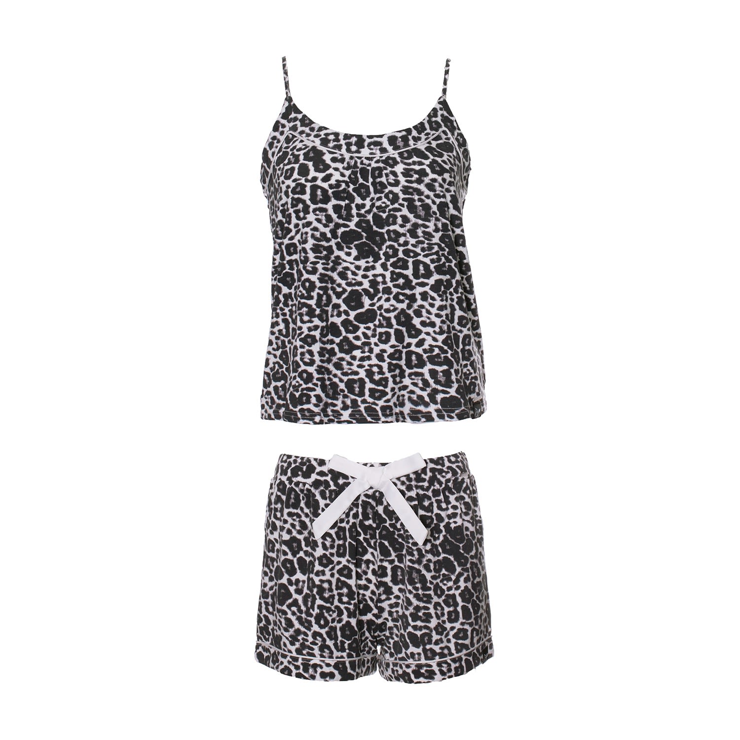 Women’s Bamboo Cami & Short Pyjama Set In Leopard Print Large Pretty You