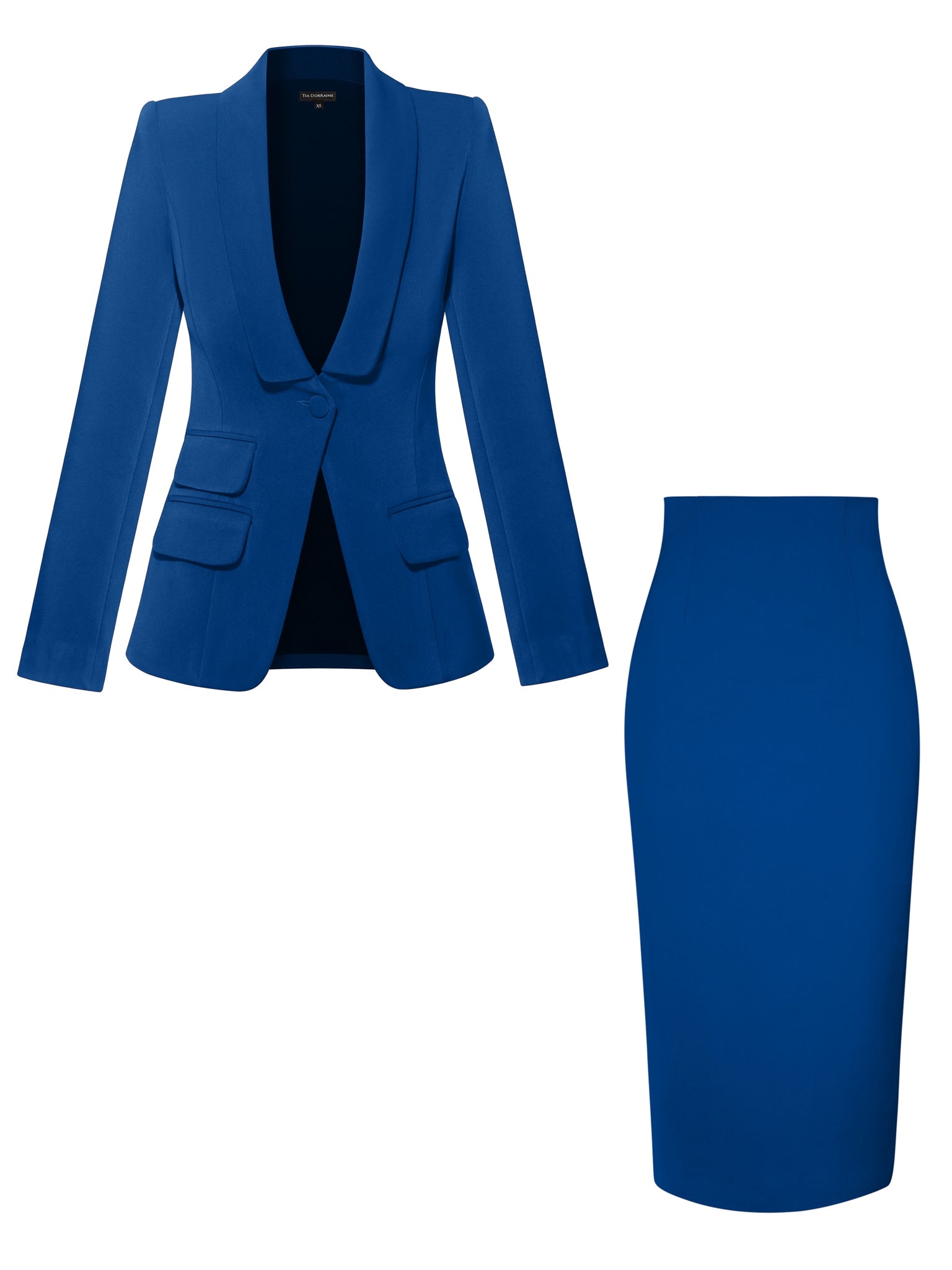 Tia Dorraine Vision Tailored Blazer & Skirt Suit, Azure Blue In Blue