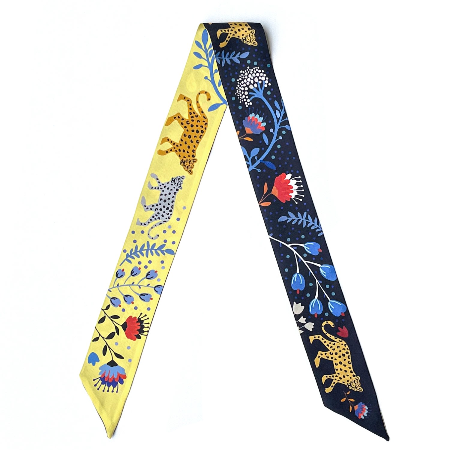 Jessie Zhao New York Silk Skinny Scarf Of Amazon Rainforest Journey In Multi