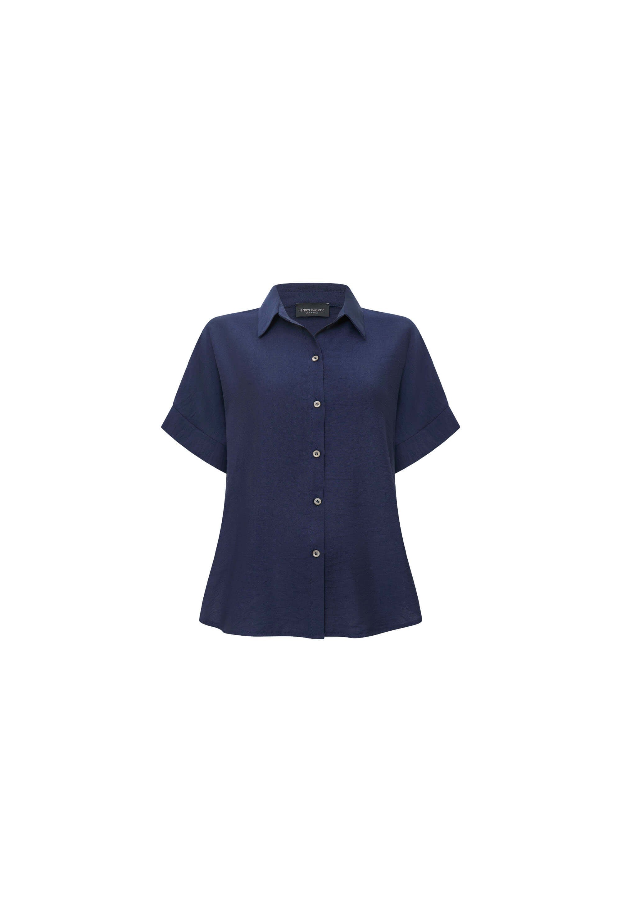 James Lakeland Women's Blue Button-down Navy Top In Blue