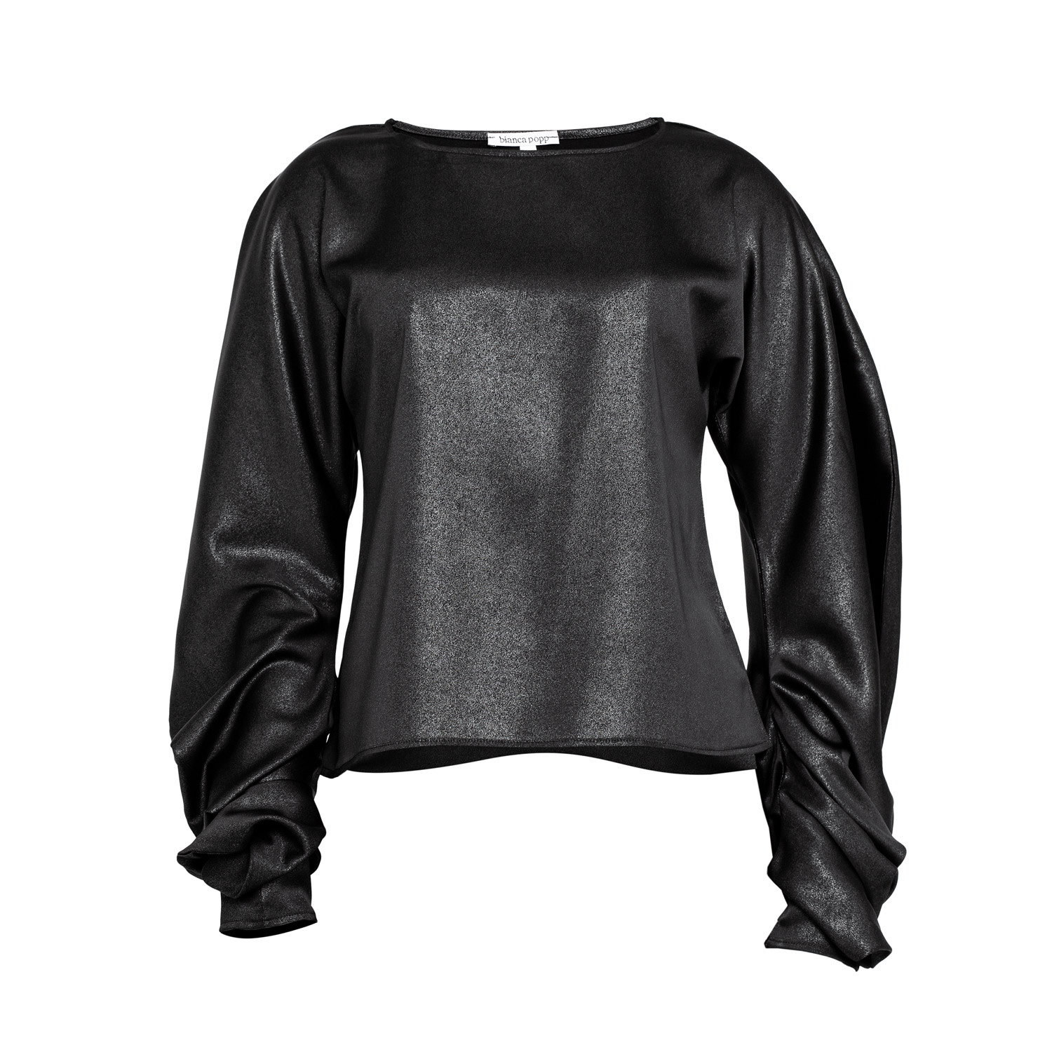 Bianca Popp Women's Puff Blouse Long Sleeves In Silver In Silver