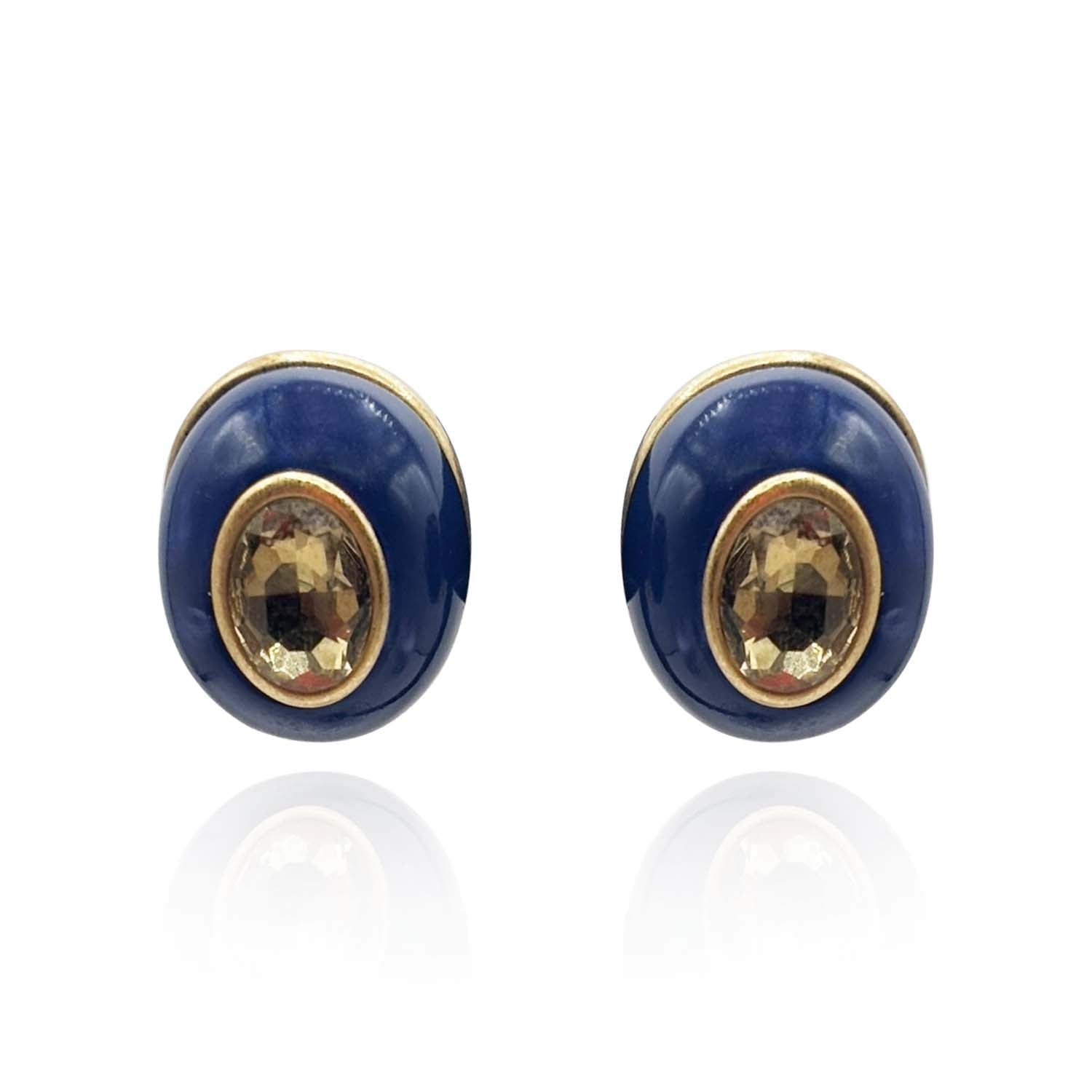 Michael Nash Jewelry Women's Blue / Brown Stephanie Lapis Resin Pierced Earring With Topaz Glass Stone In Brown