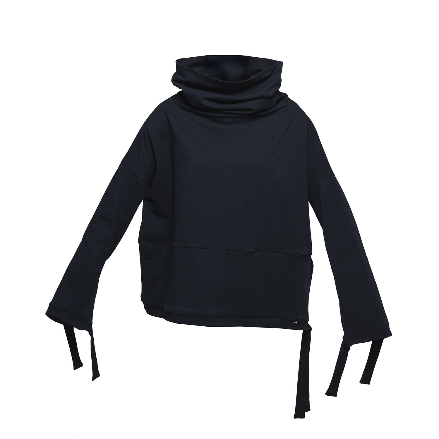 black cowl neck sweater