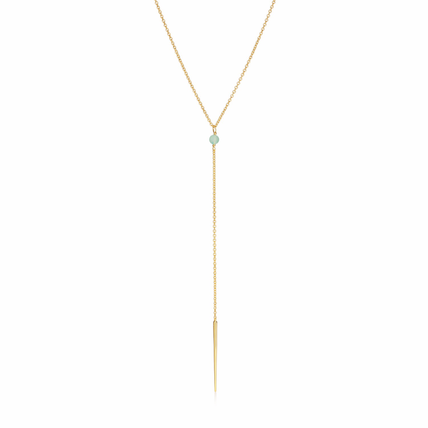 Alura Copenhagen Jewellery Women's Gold / Green Ocean Y Necklace With Aventurine
