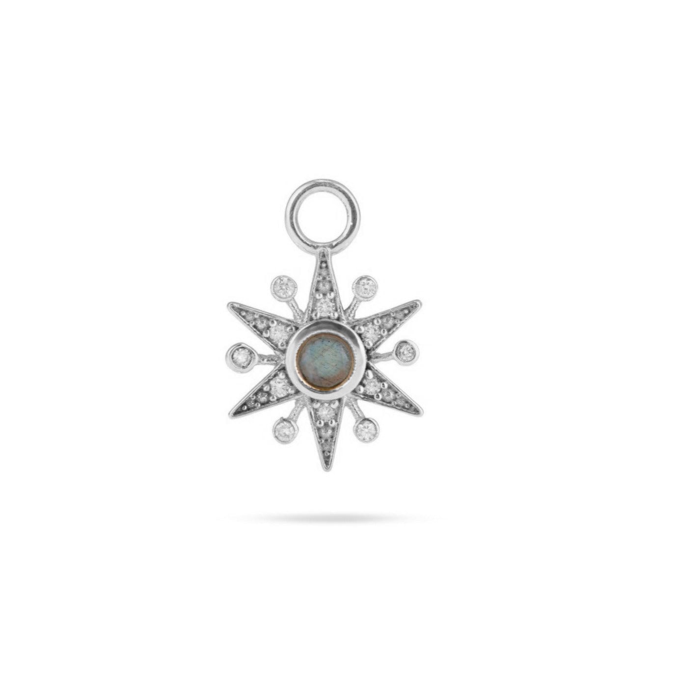 Zohreh Women's Silver Limited Edition Diamond & Labradorite Star Earring Charm 9k White Gold In Silver