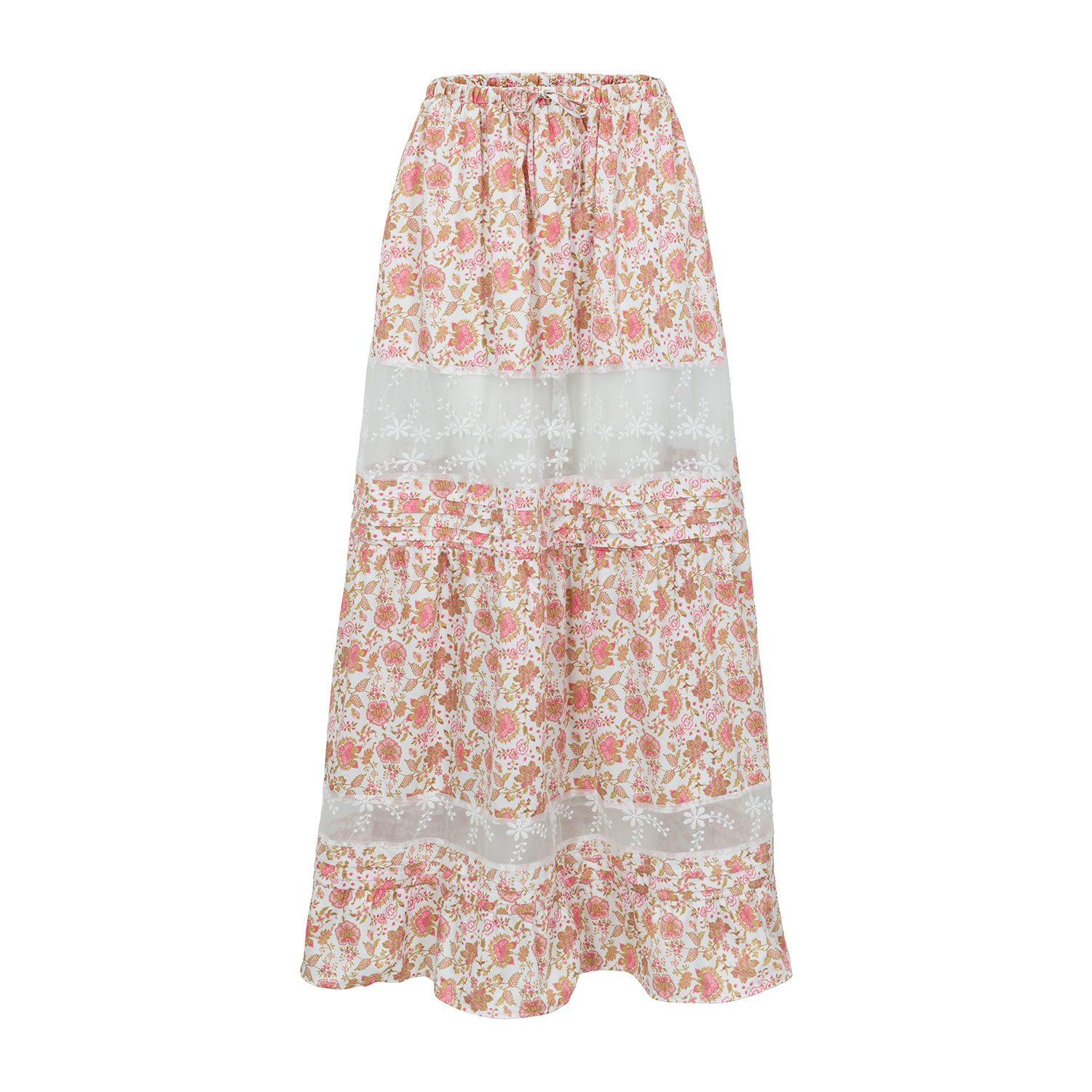 The Etta Collection Women's Pink / Purple Madalena Maxi Skirt In Pink