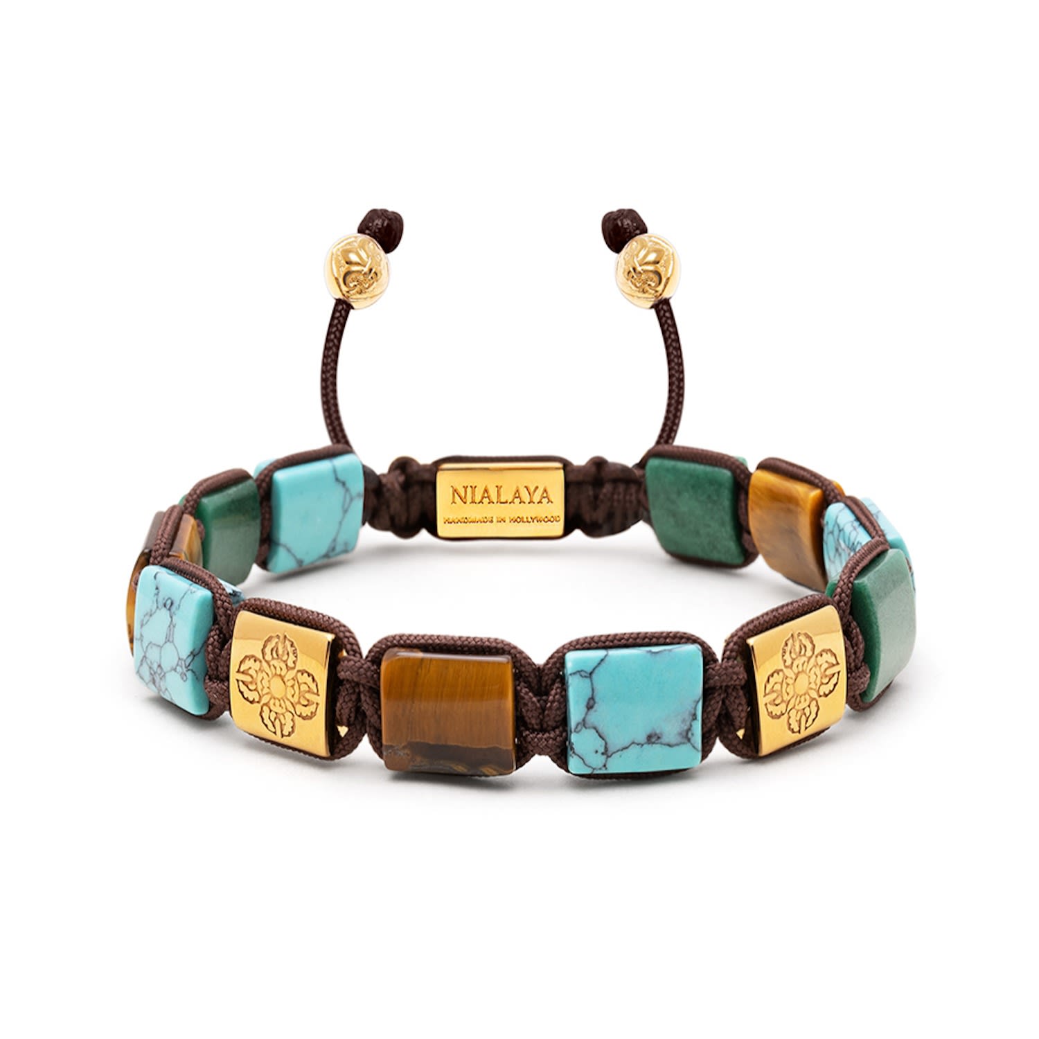 Men’s The Dorje Flatbead Collection - Turquoise, Green Jade And Brown Tiger Eye Nialaya