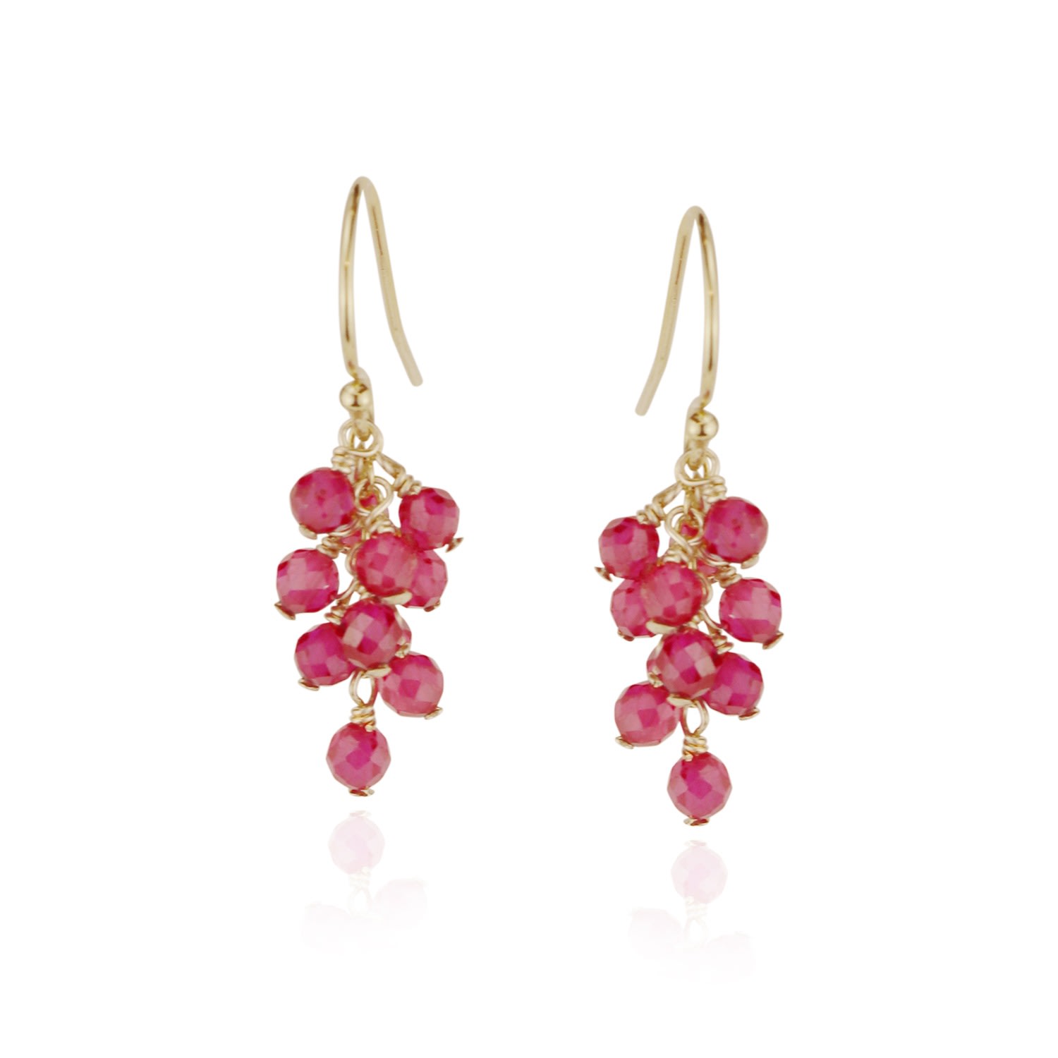 Mounir London Women's Red Ruby Cluster Drop Earrings In Red