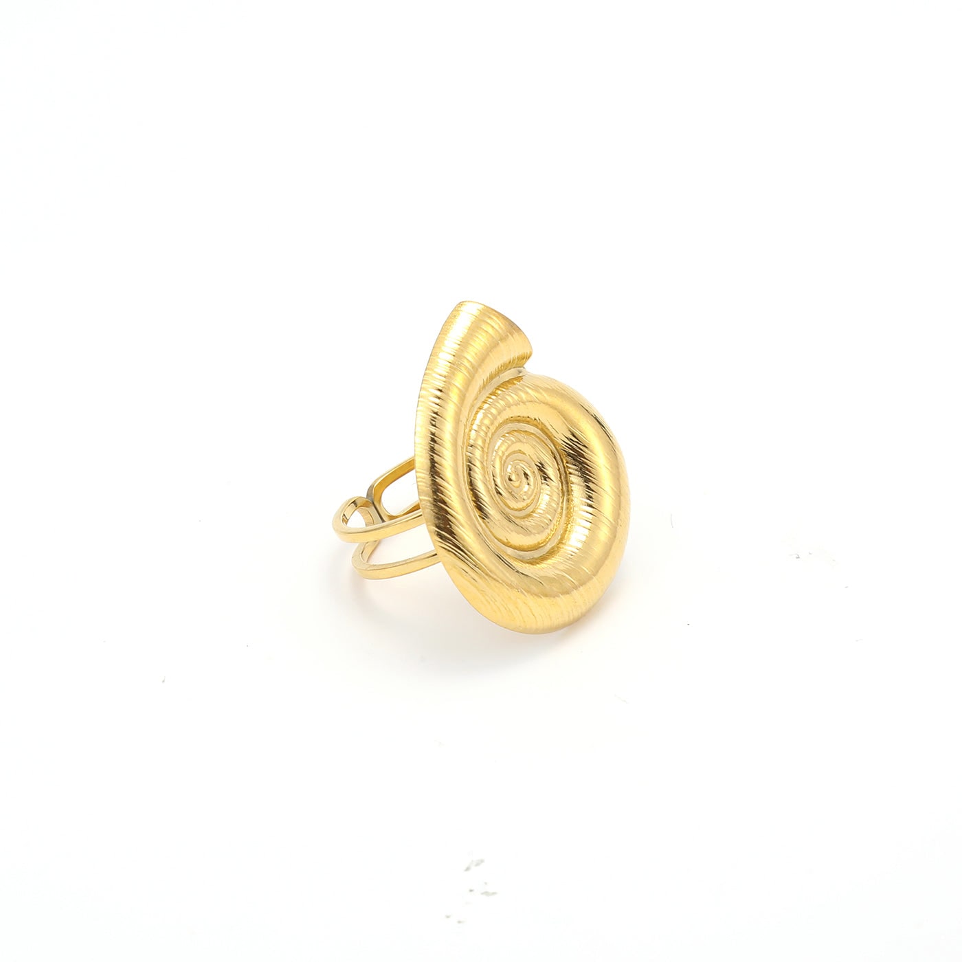 Timi Of Sweden Women's Gold Ebba -  Seashell Adjustable Ring Stainless Steel