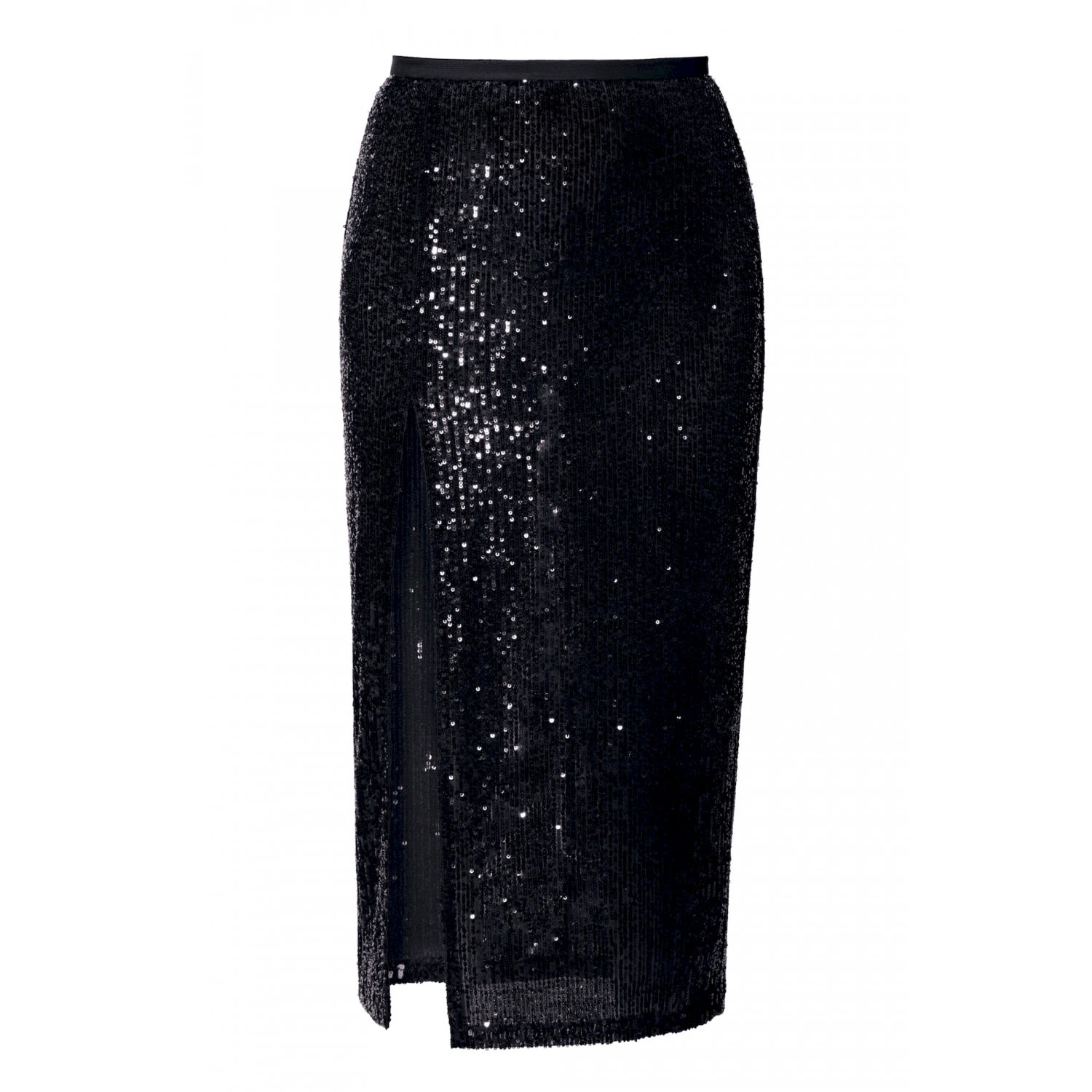 Aggi By Halewski Women's Zuza Black Sparkle Sequin Midi Skirt In Black