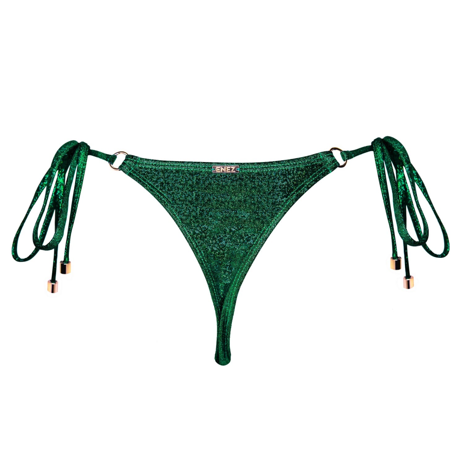 Enez Swim Women's Mira Thong Bikini Bottoms - Glitter Green In Green