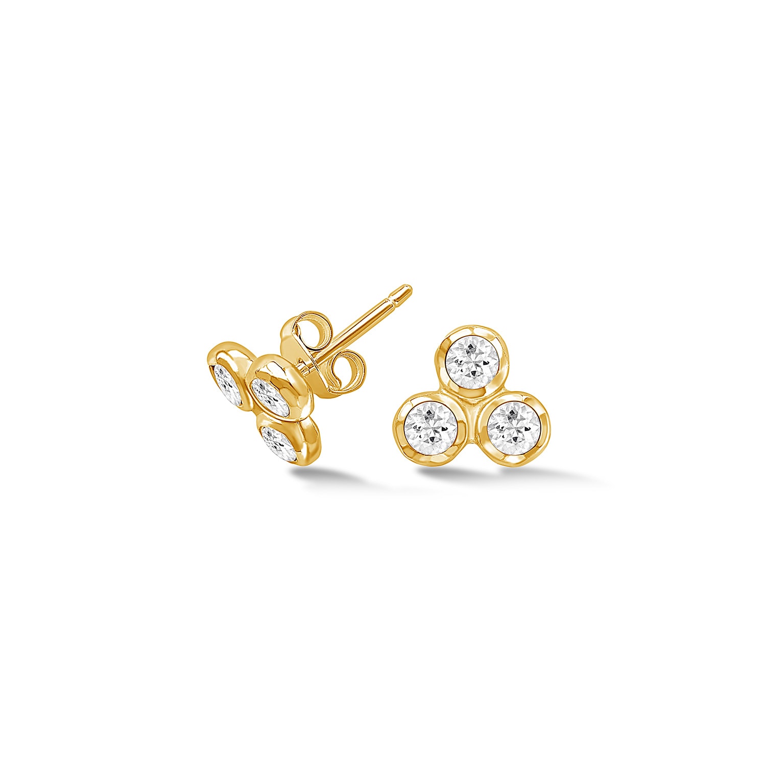 Dower & Hall Women's Gold White Topaz Array Trio Studs In Vermeil In Gold