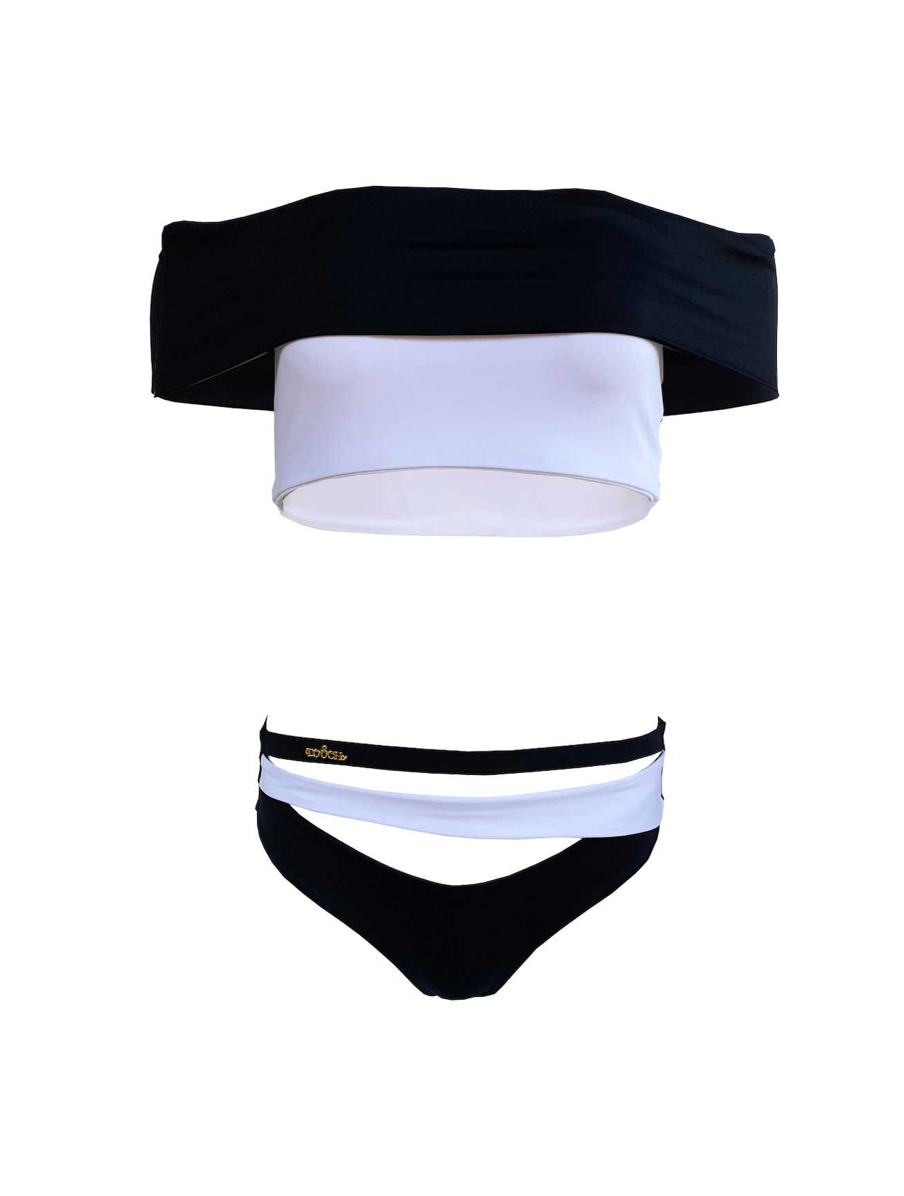 Touch By Adriana Carolina Women's Black Sleek Bikini Set In Multi