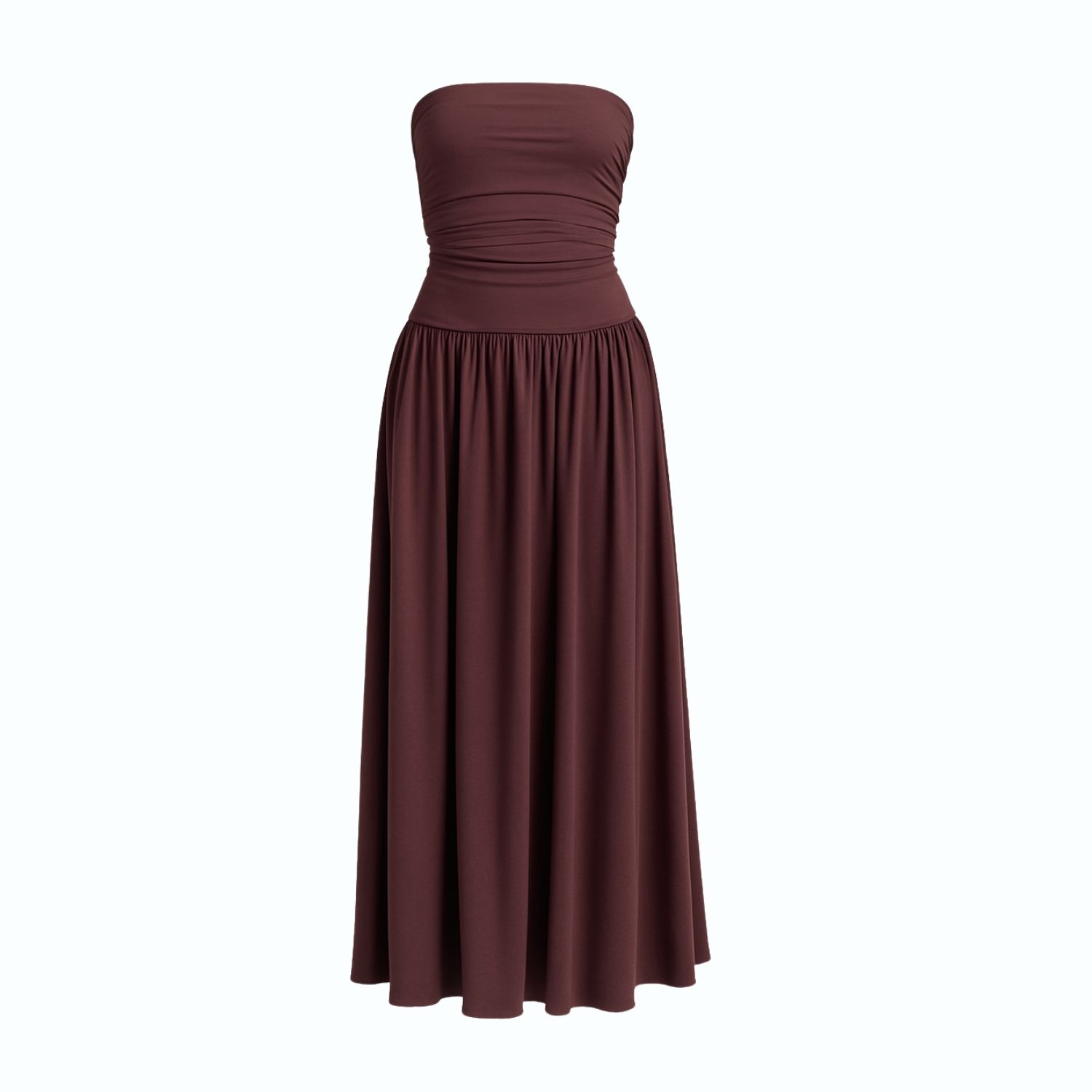 Monlicia Women's Aluna Strapless Maxi Dress – Brown In Burgundy