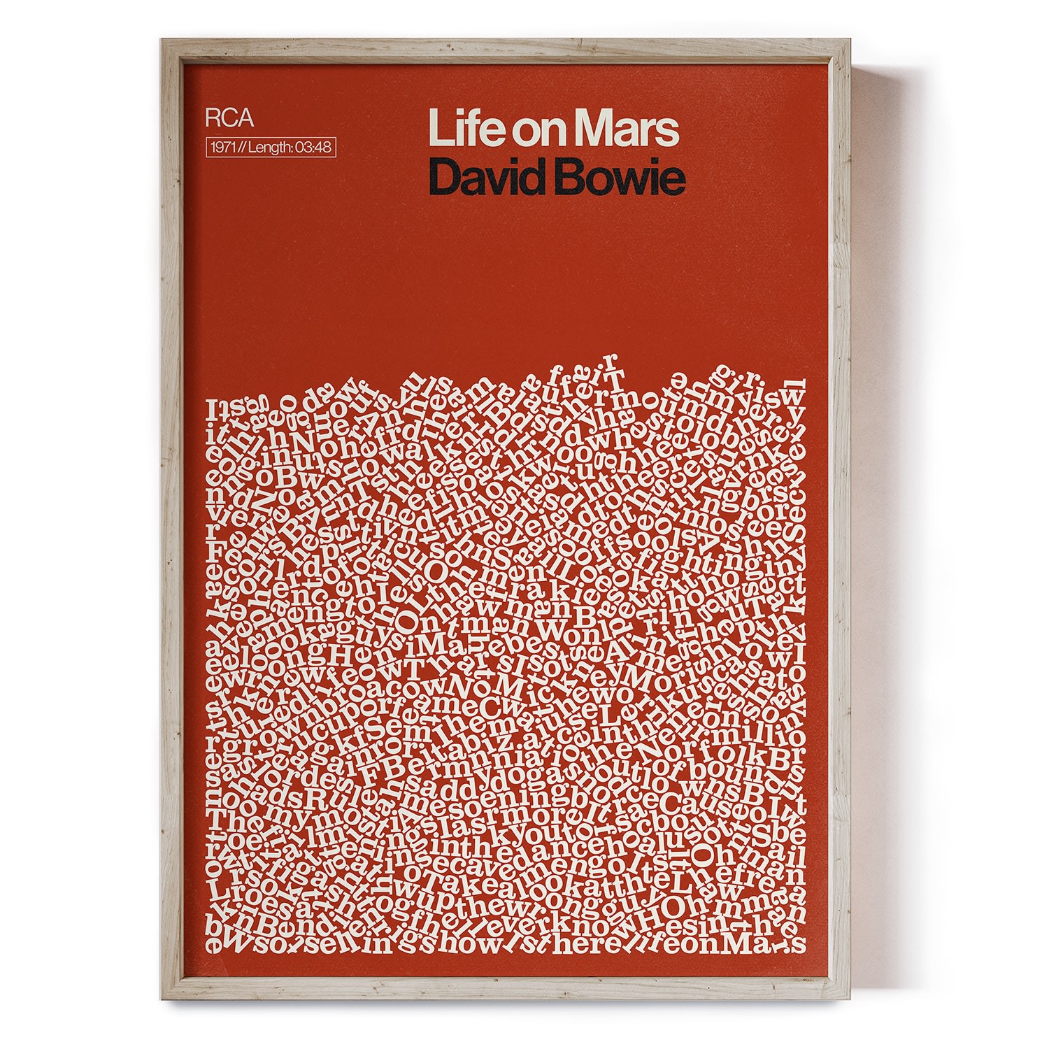 Reign & Hail Life On Mars - Song Lyric Print
