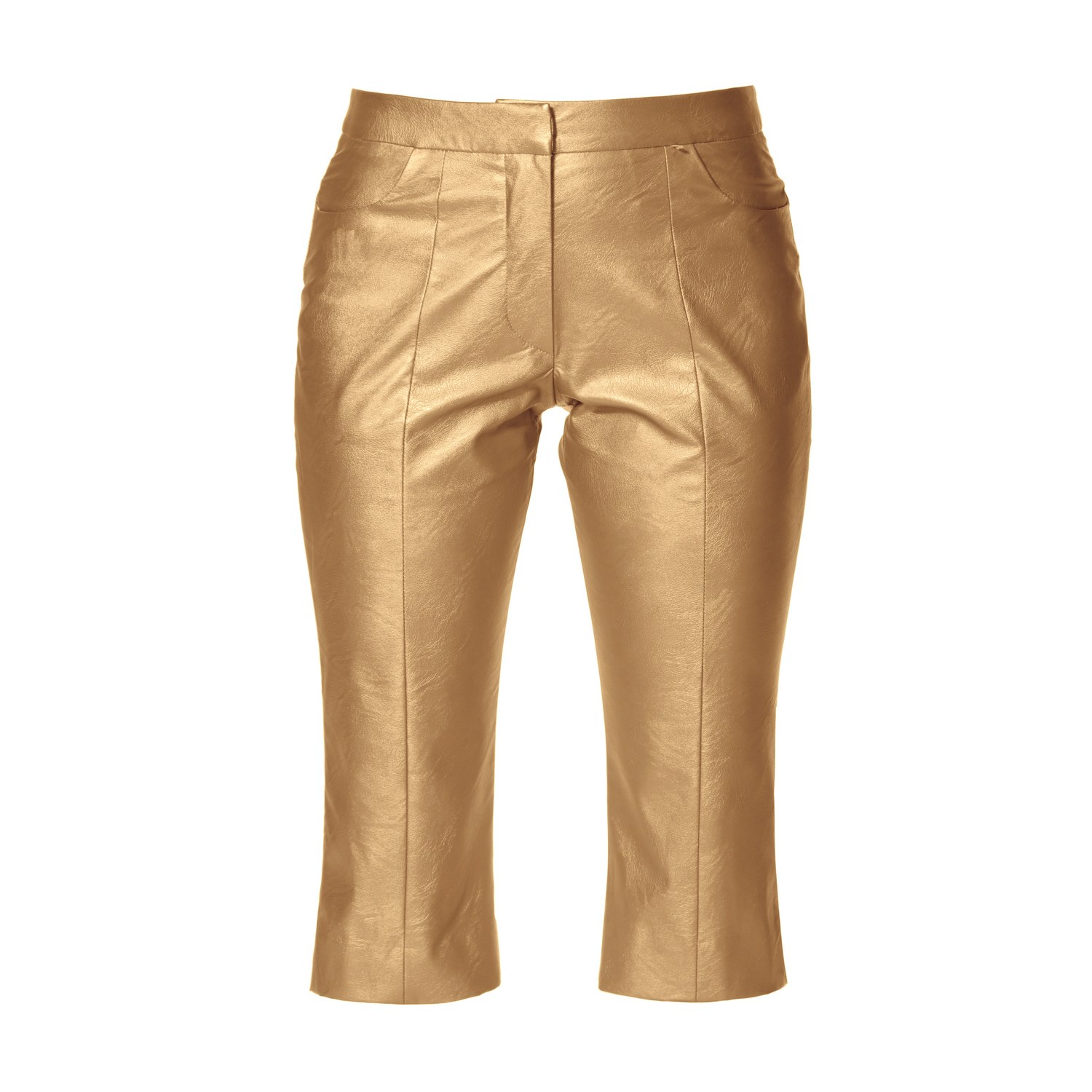 Aggi By Halewski Women's Capri Dakota Gold Knee Length Pants In Gold