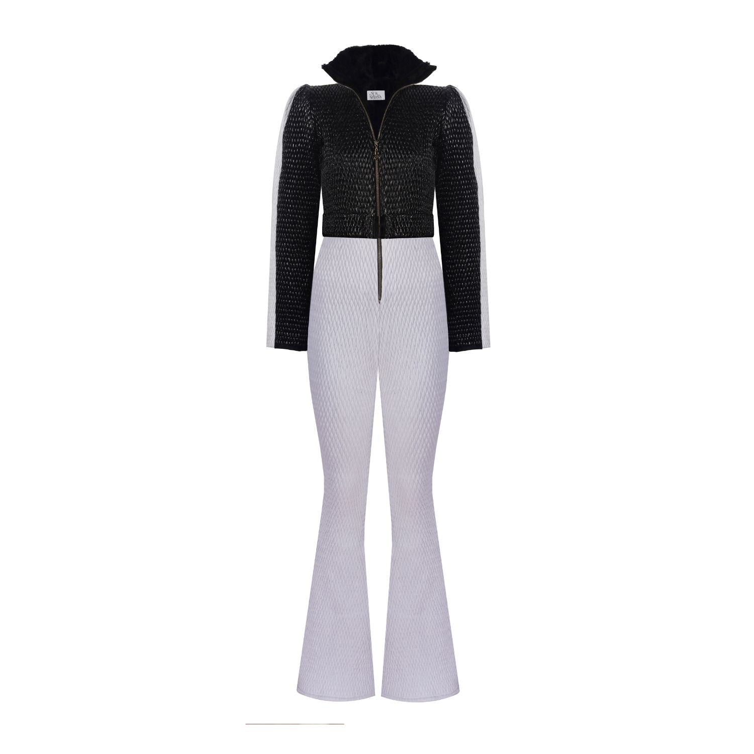 Nur Karaata Women's White / Black Val'd Isére Skisuit In White/black