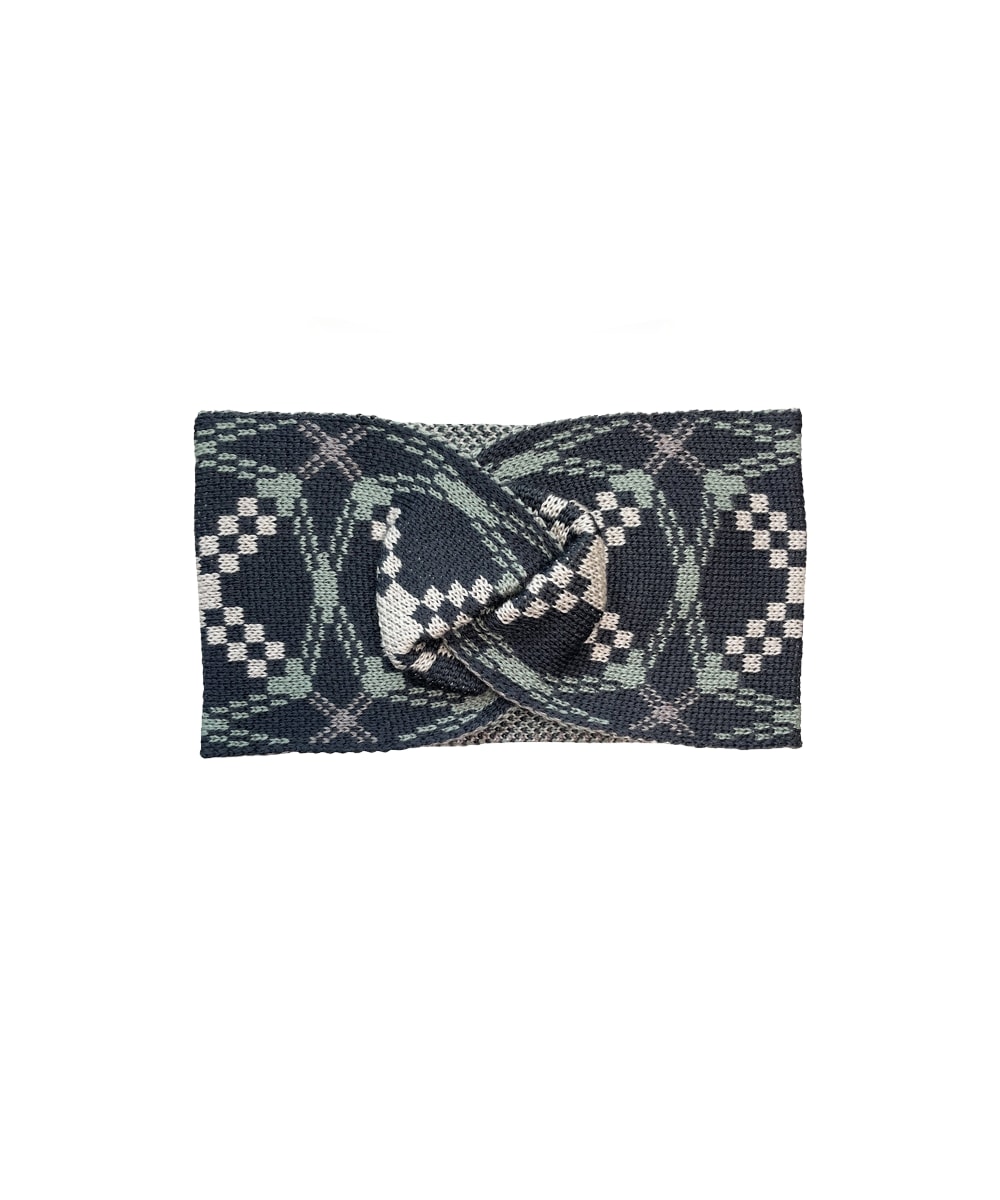 Mabli Women's Green / Black / Grey Sêr Headband - Alpine Wolf In Blue