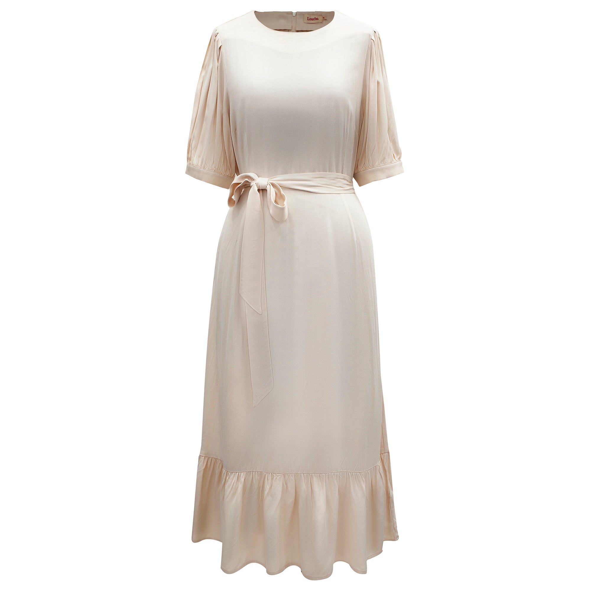 Smart And Joy Women's Neutrals Viscose Blouse-dress With Fluffy Hem -cream In White