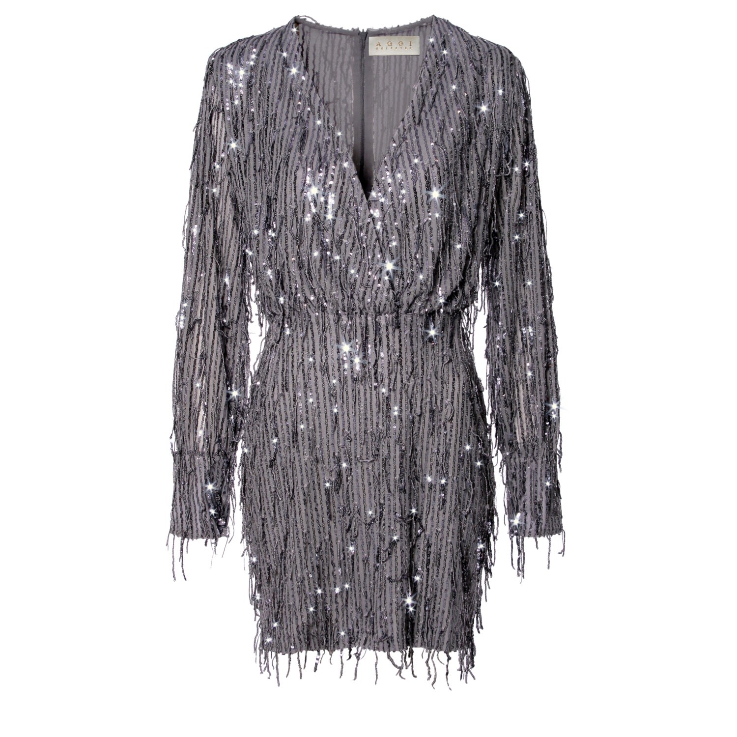 Aggi By Halewski Women's Grey Soraya Meteor Shower Sequin Mini Dress In Grey