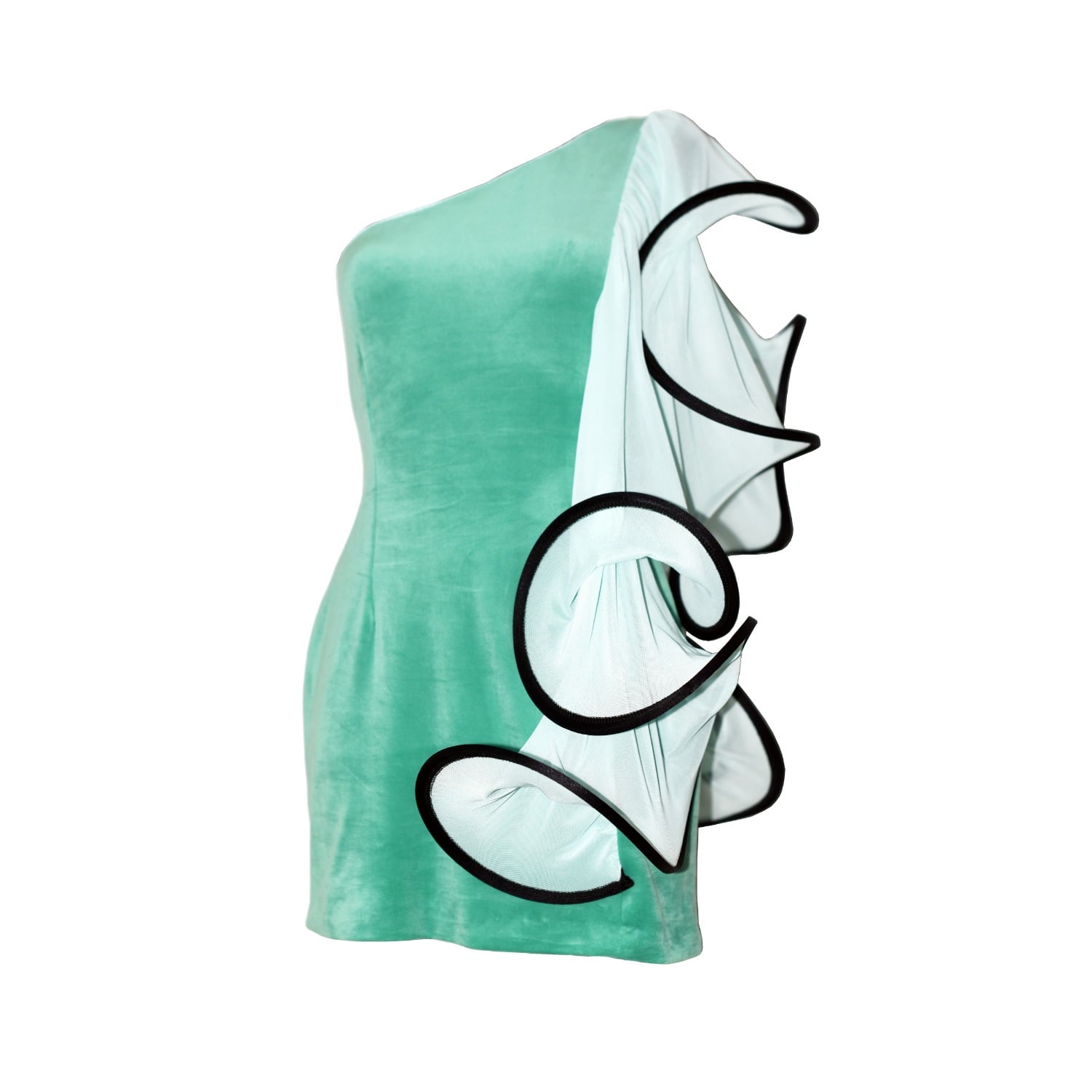 Laura Daili Women's Green / Blue / Black Velvet Wave Dress – The Queen Of The Night In Multi