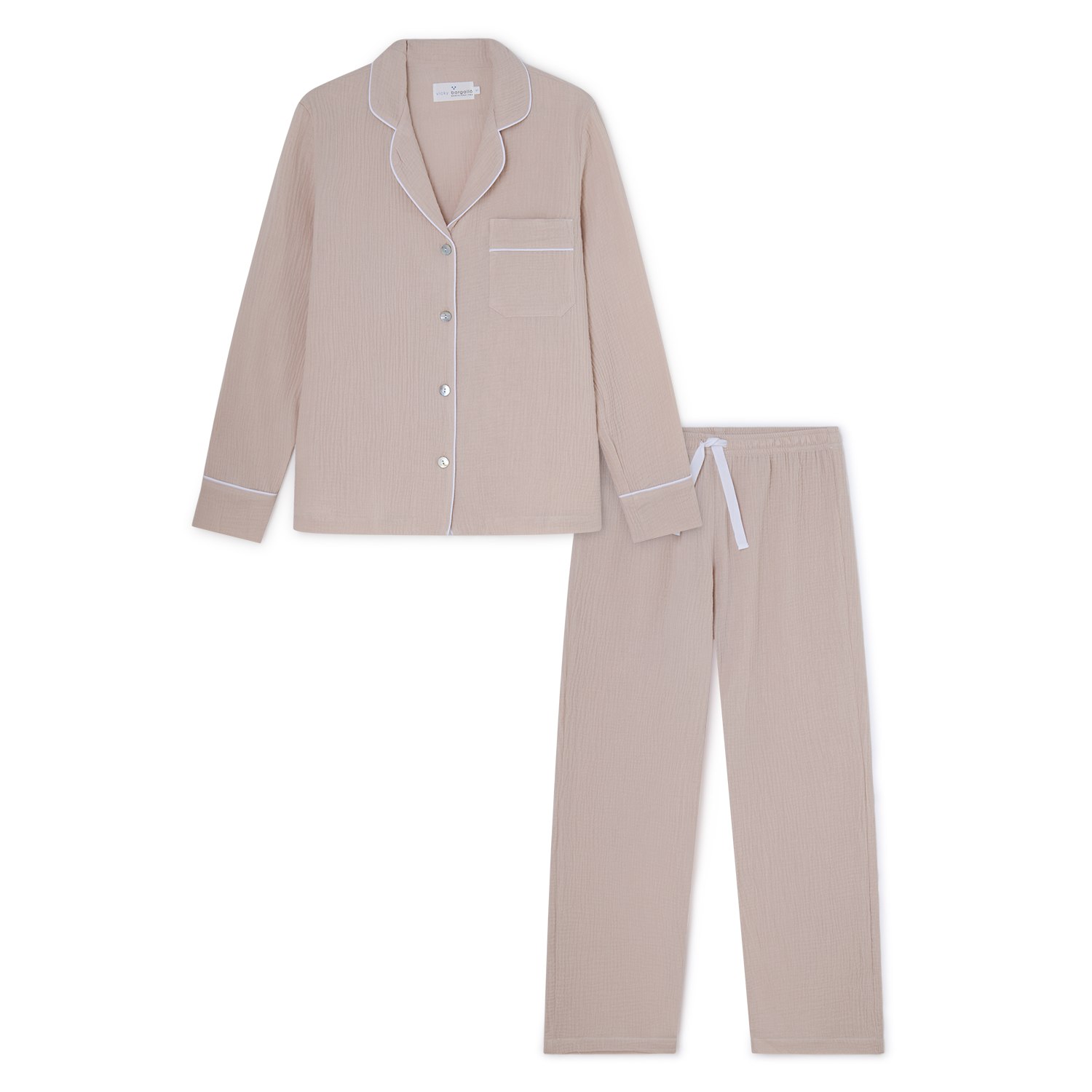 Women’s Neutrals Nude Pink Bambula Long Pyjamas Small Vicky BargallÃ³