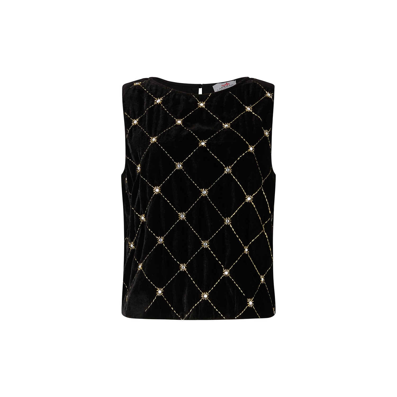 Lily And Lionel Women's Chiva Beaded Velvet Top In Black In Black