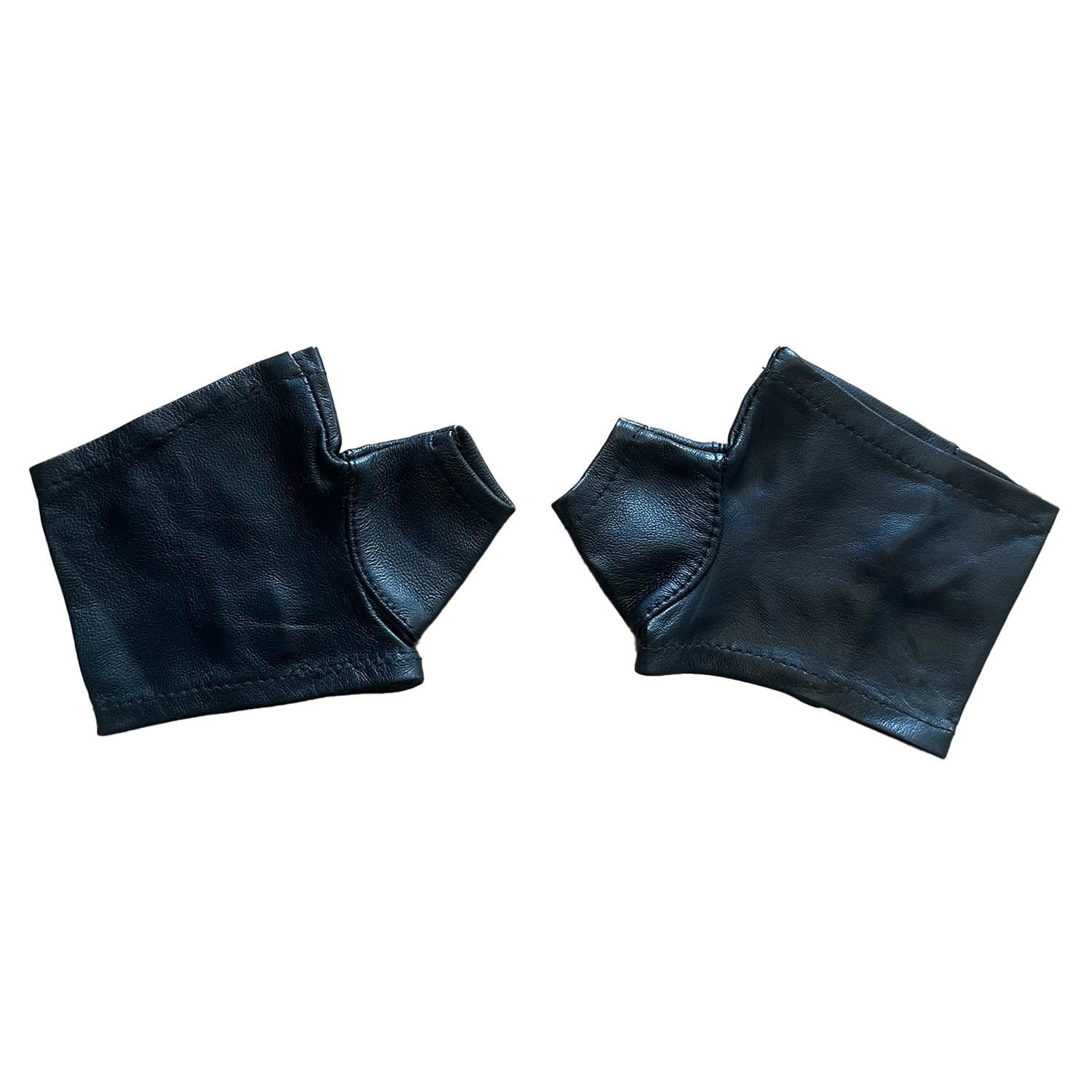 Galleriadele Women's Black Leather Fingerless Gloves In Black