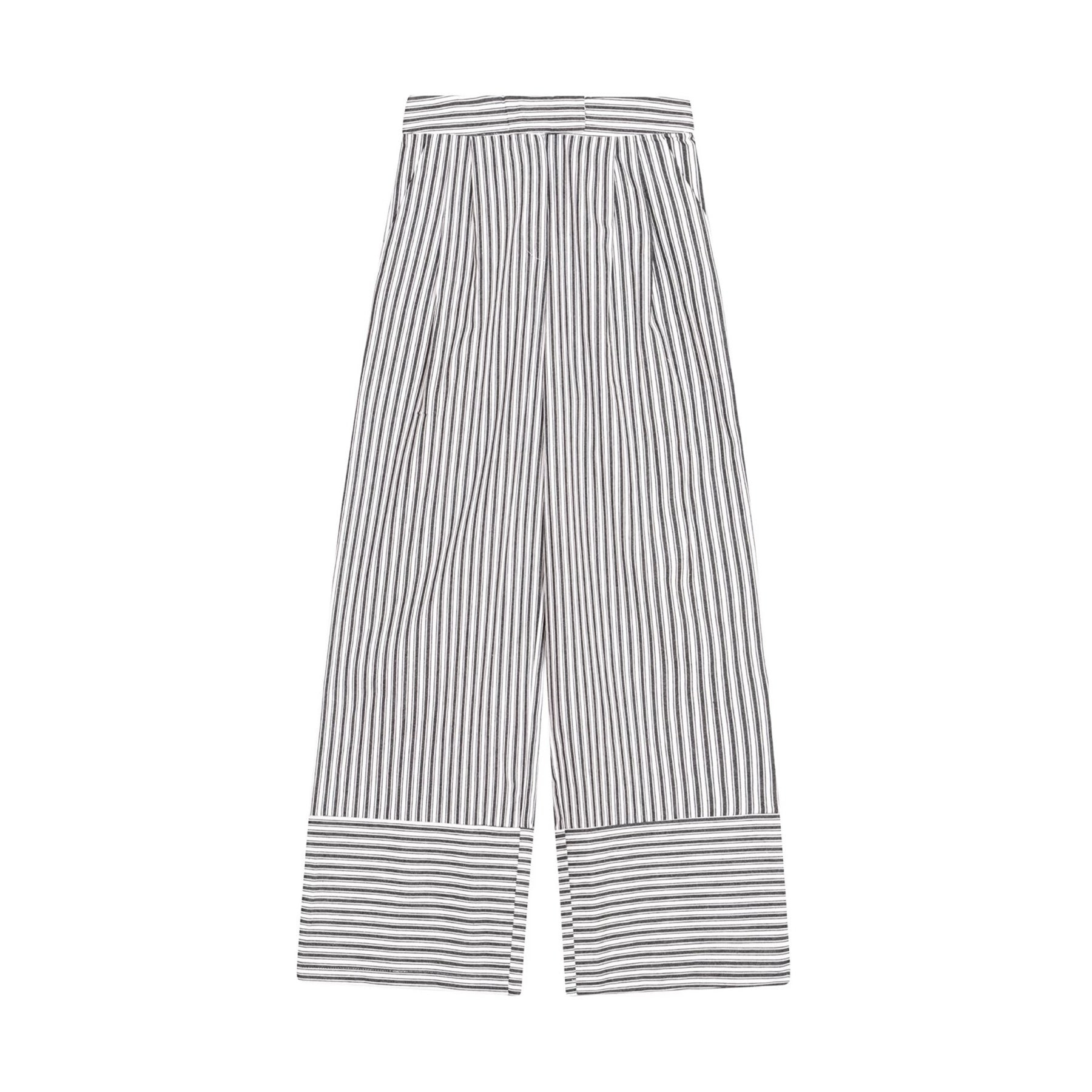 London Atelier Byproduct Women's Black / White Black White Striped Wide Leg Trousers In Black/white