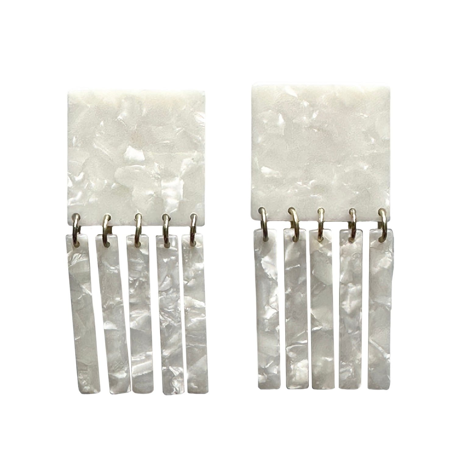 Closet Rehab Women's Square Fringe Earrings In White