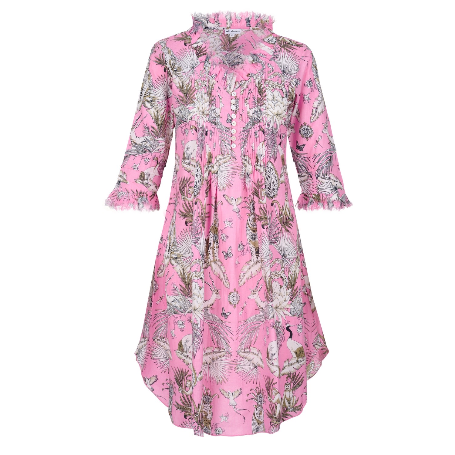 At Last... Women's Pink / Purple Annabel Cotton Tunic In Pink Tropical In Pink/purple