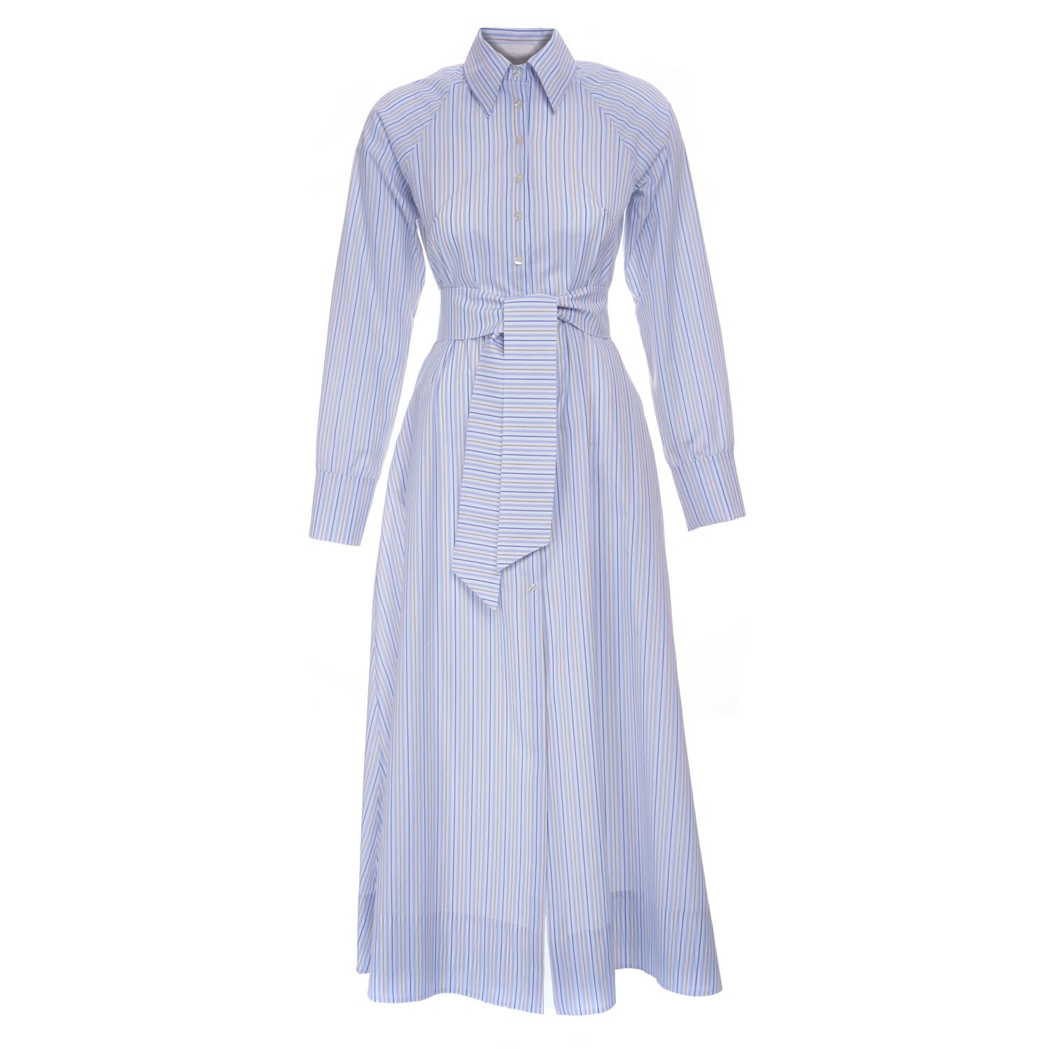 Women’s Blue / White Striped Shirt Dress Extra Large Sofia Tsereteli