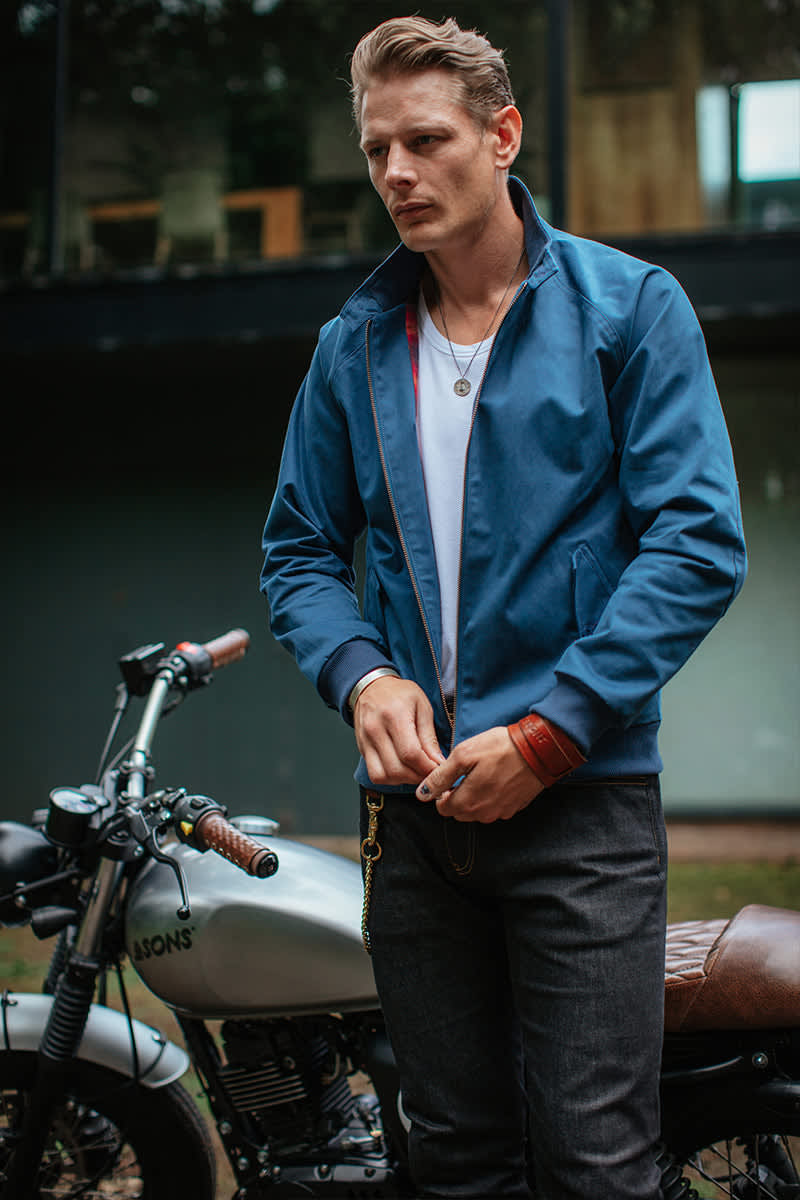 Rebel Harrington Jacket Blue by u0026SONS Trading Co