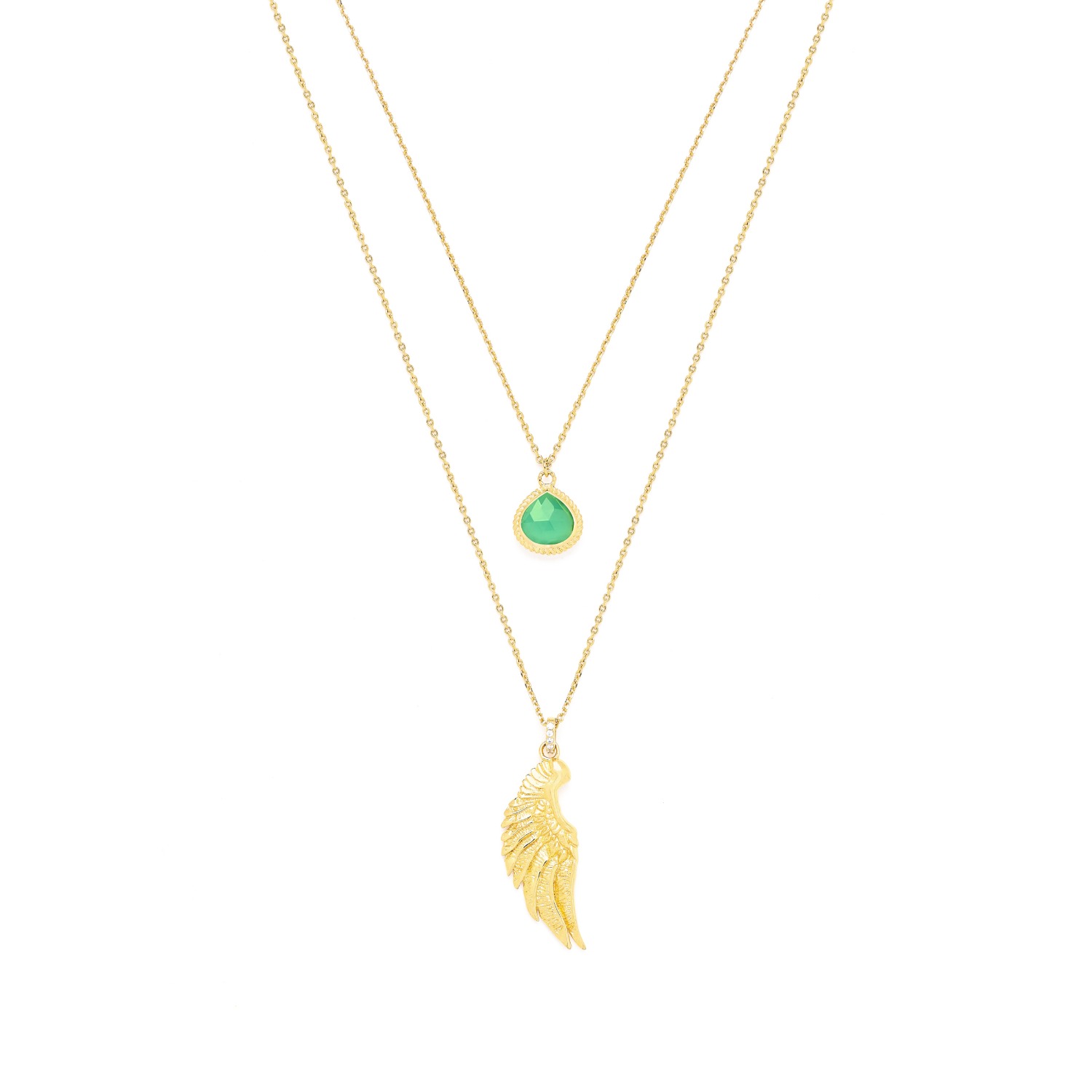 Seven Saints Women's Gold / Green Archangel Raphael Angel Of Healing Necklace In Gold/green