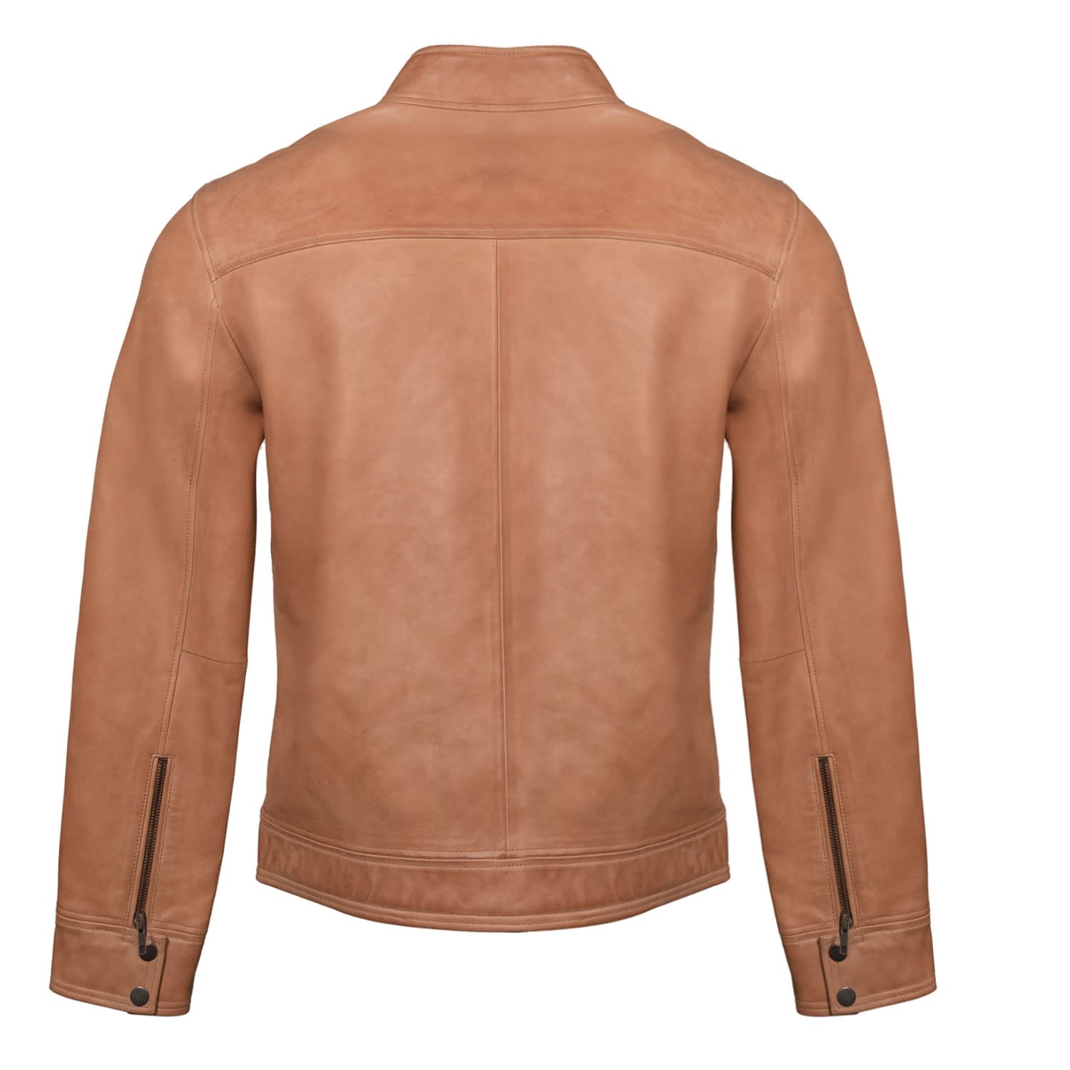 Single Malt Peach Biker Leather Jacket | ZastaStudio | Wolf