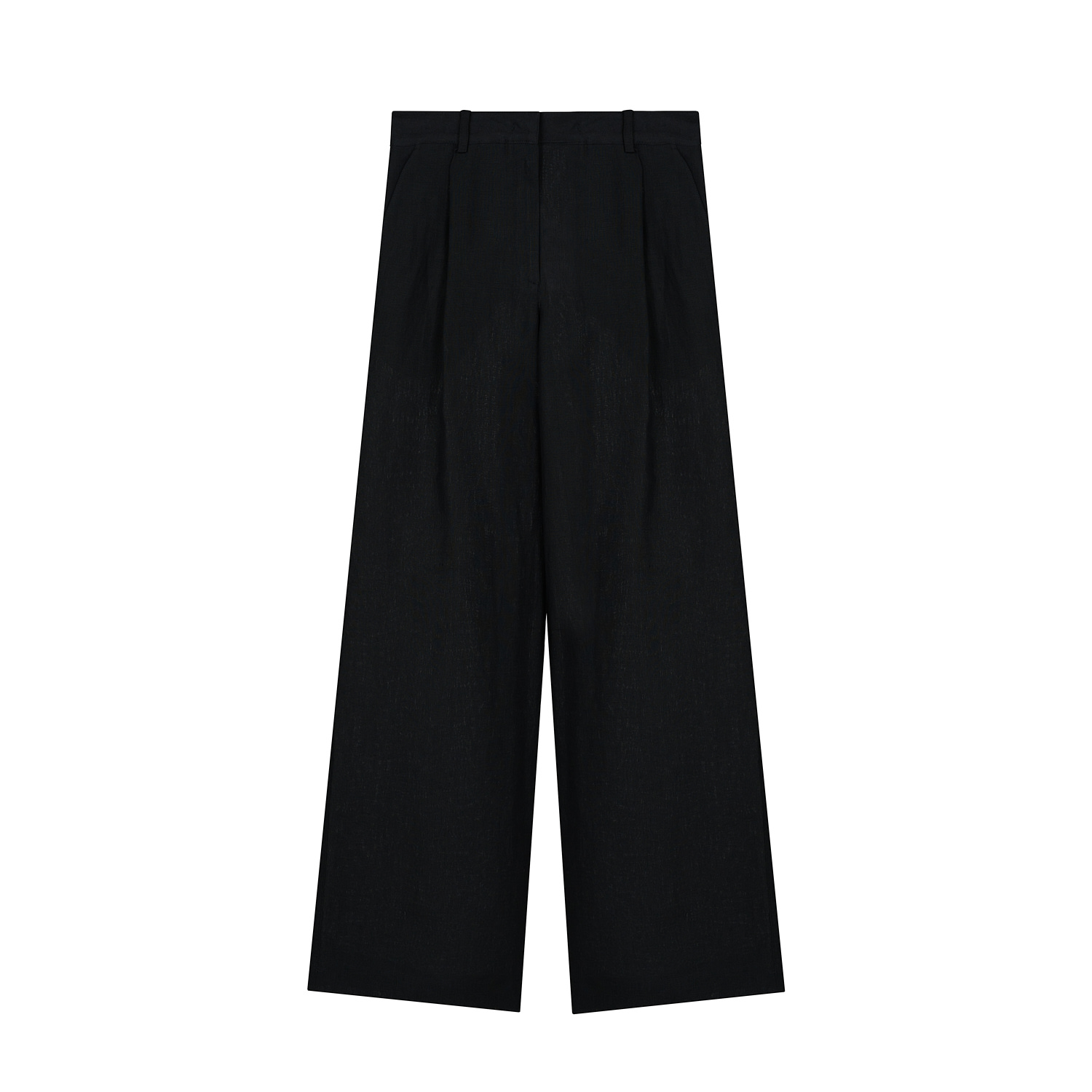 Inavati Women's Black Wide-leg Linen Trousers